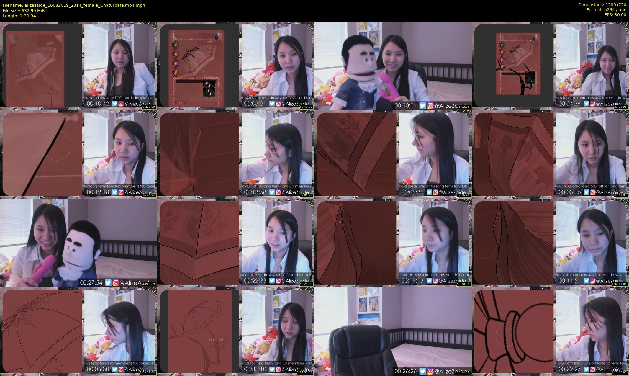 alizezaide — 91 minute Chaturbate female cam show recording, 720p, Aug 16, 2019