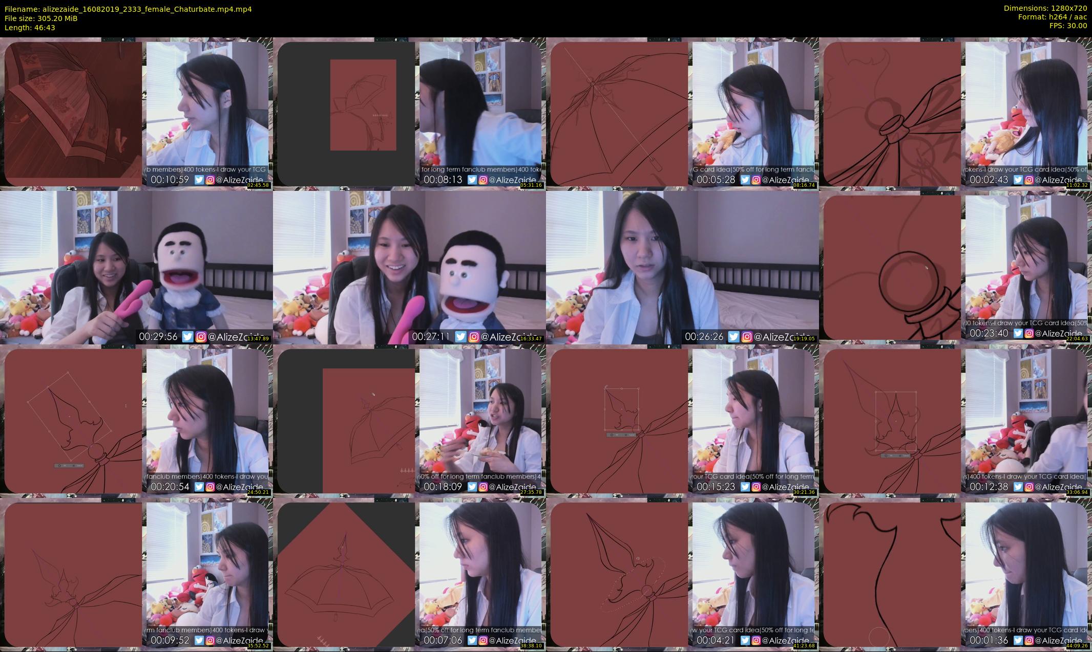 alizezaide — 47 minute Chaturbate female cam show recording, 720p, Aug 16, 2019