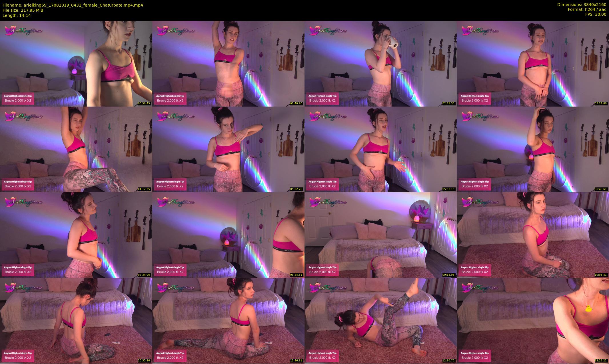 arielking69 — 15 minute Chaturbate female cam show recording, 4K, Aug 17, 2019