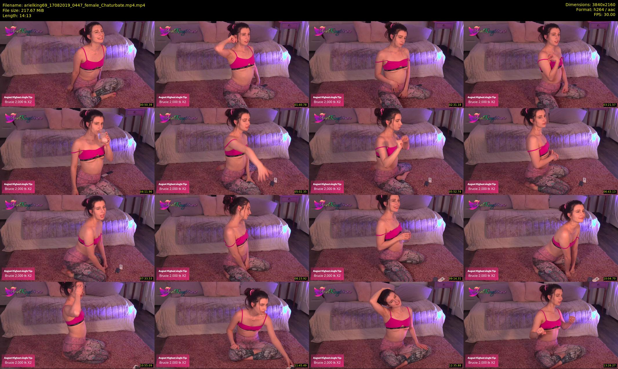 arielking69 — 15 minute Chaturbate female cam show recording, 4K, Aug 17, 2019