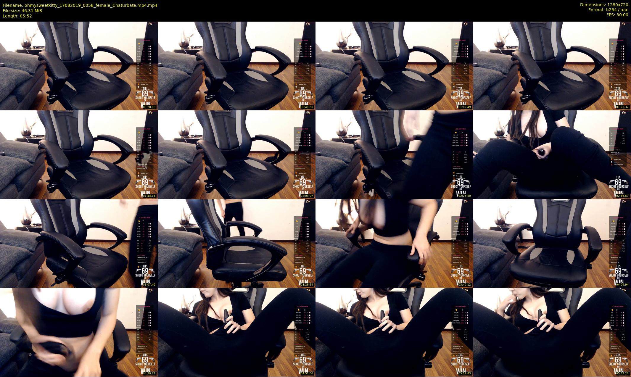 ohmysweetkitty — 6 minute Chaturbate female cam show recording, 720p, Aug 17, 2019