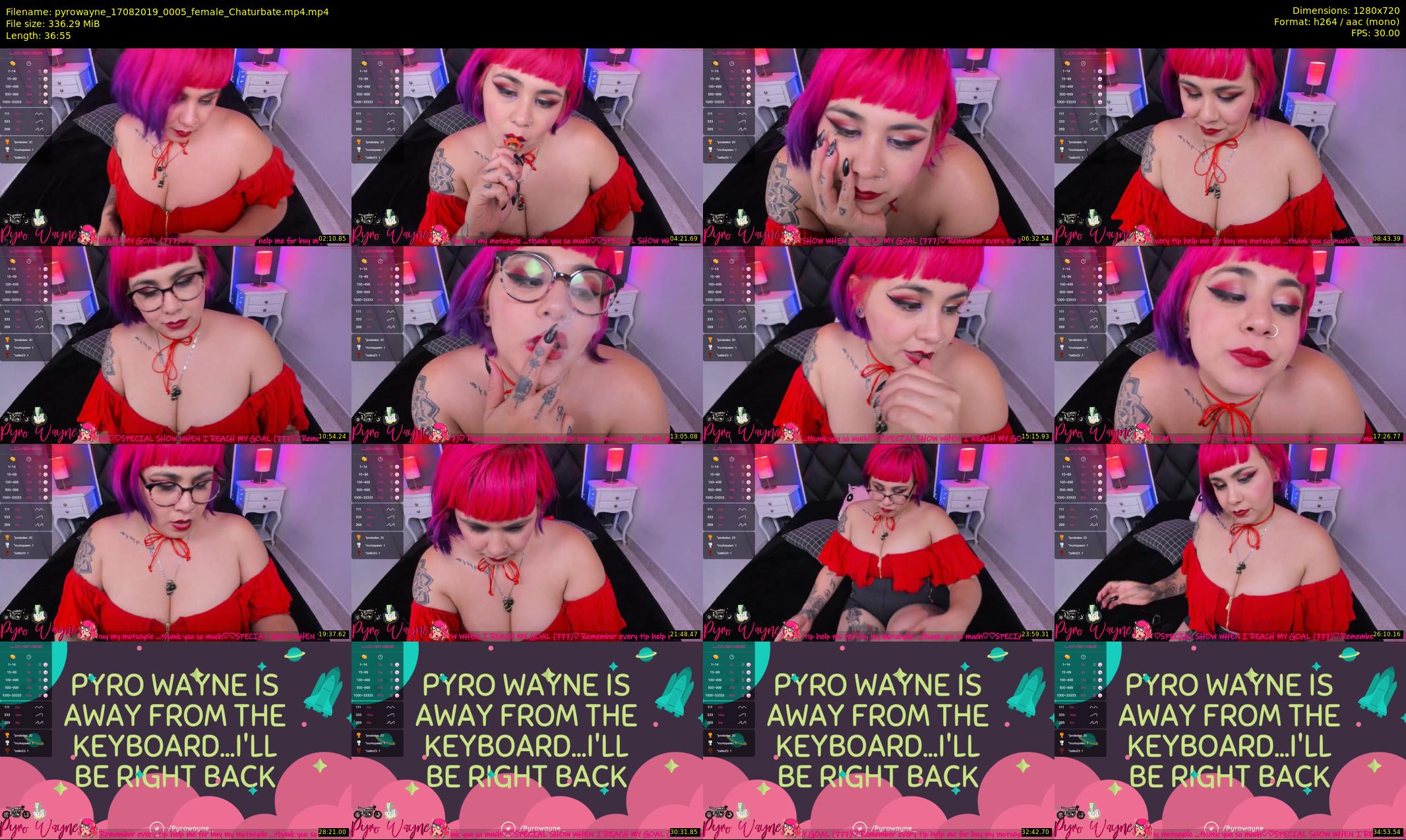pyrowayne — 37 minute Chaturbate female cam show recording, 720p, Aug 17, 2019