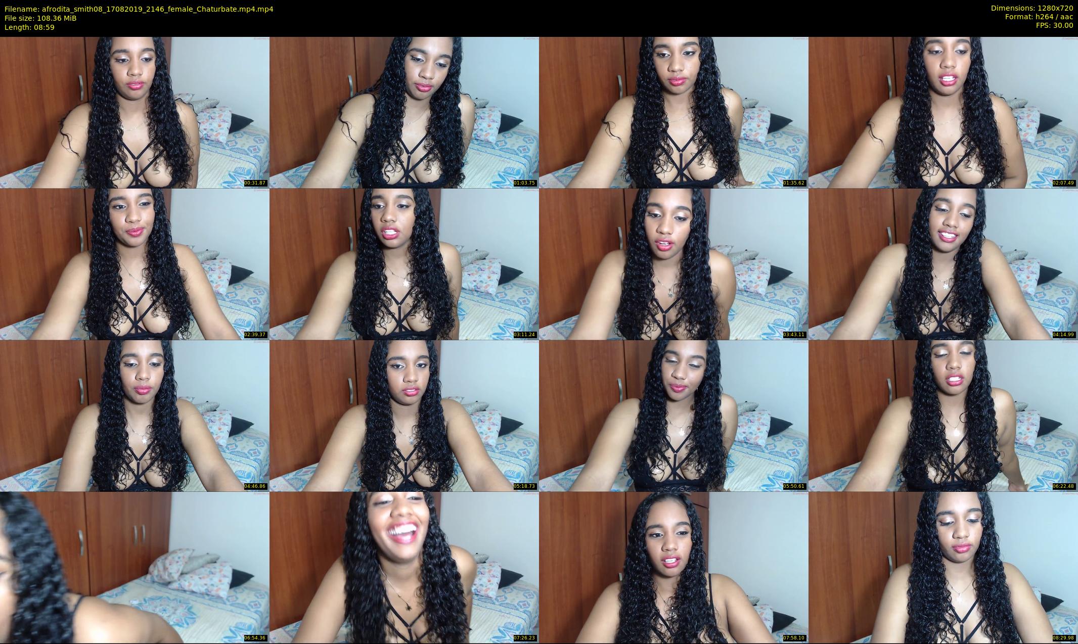 afrodita_smith08 — 9 minute Chaturbate female cam show recording, 720p, Aug 17, 2019