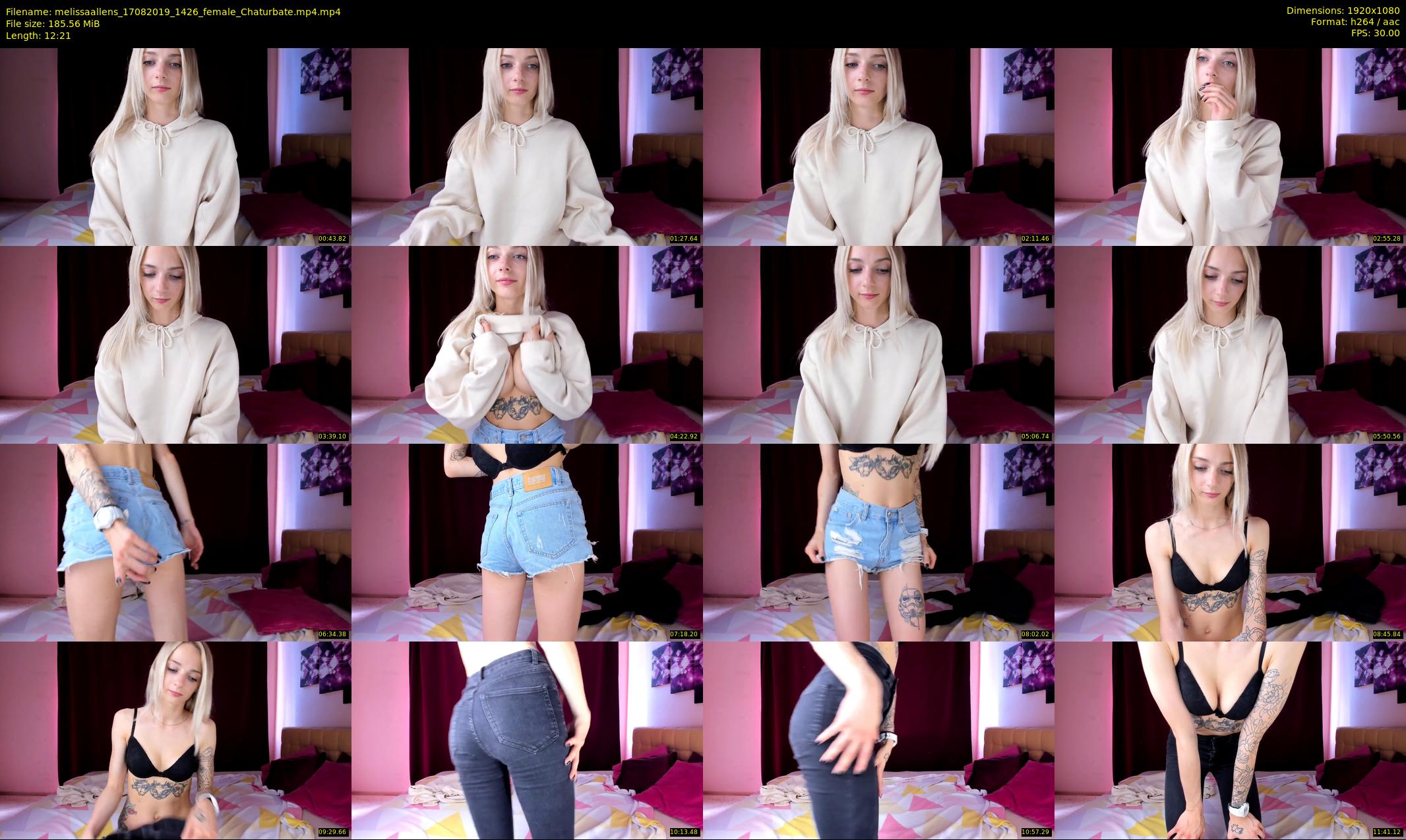 melissaallens — 13 minute Chaturbate female cam show recording, 1080p, Aug 17, 2019