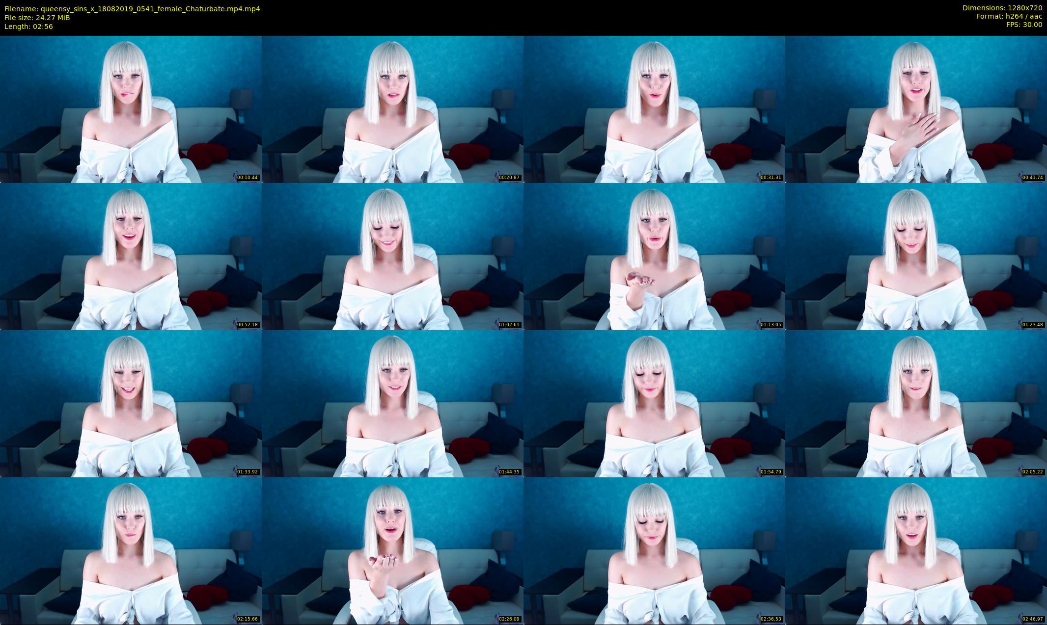 queensy_sins_x — 3 minute Chaturbate female cam show recording, 720p, Aug 18, 2019