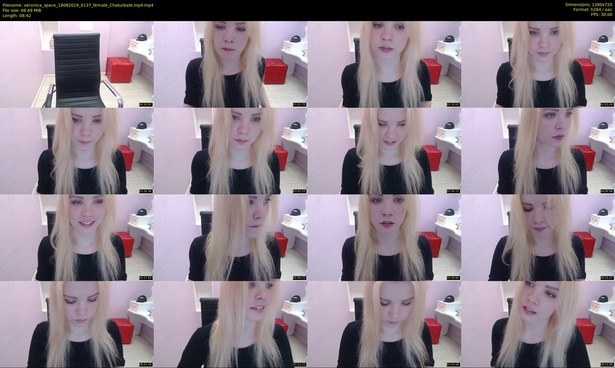veronica_space — 9 minute Chaturbate female cam show recording, 720p, Aug 18, 2019