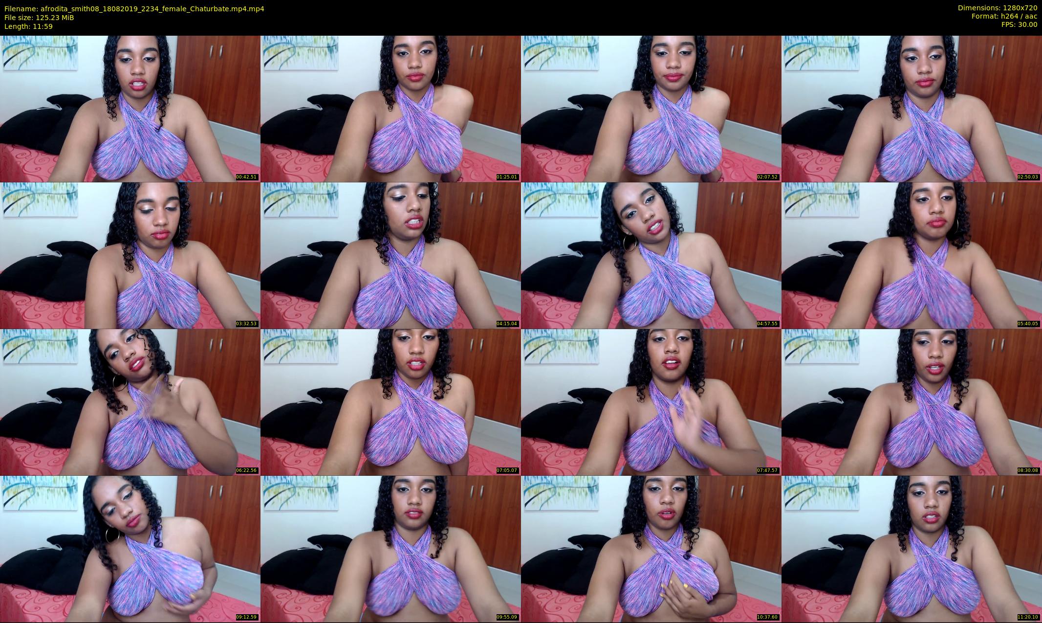 afrodita_smith08 — 12 minute Chaturbate female cam show recording, 720p, Aug 18, 2019