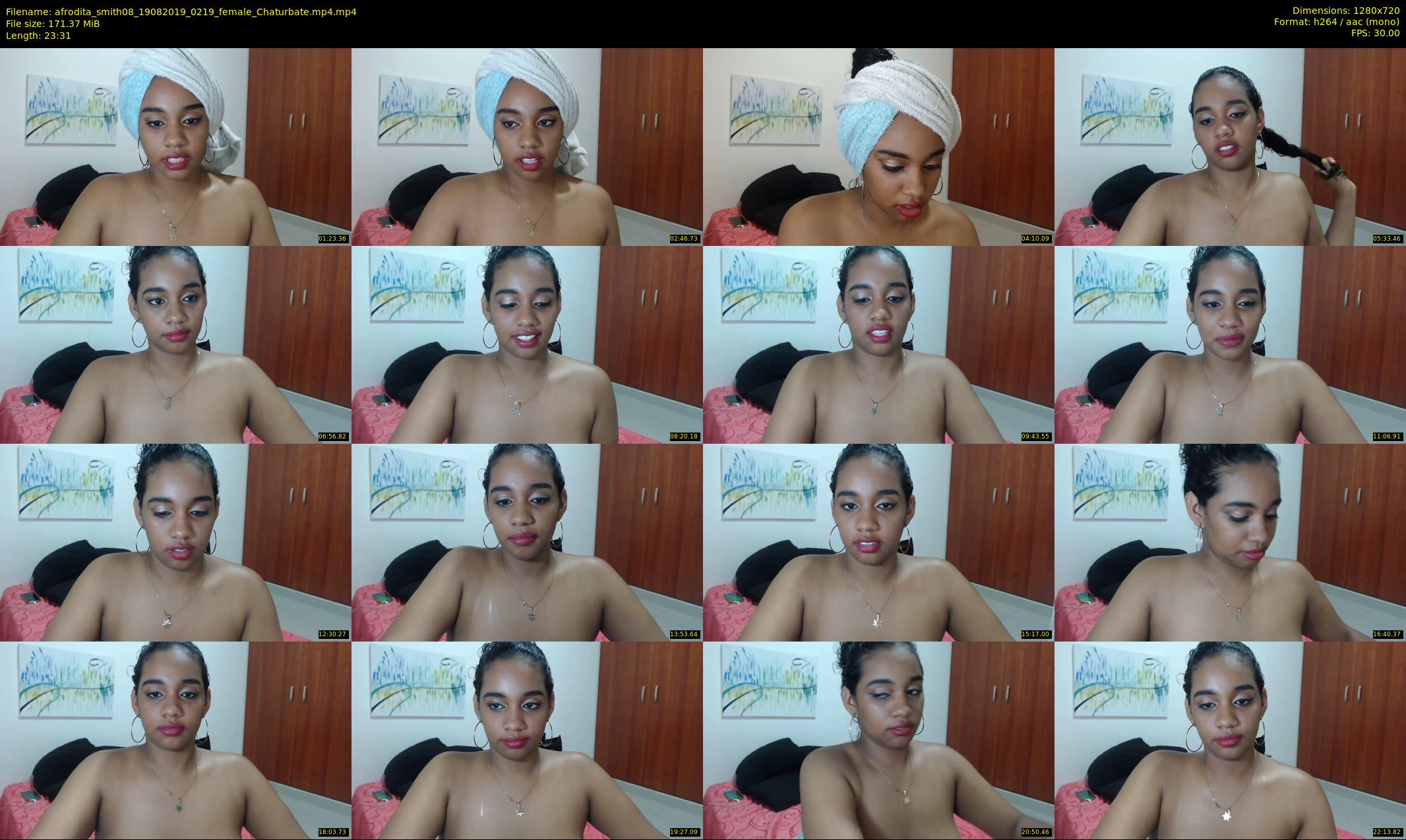 afrodita_smith08 — 24 minute Chaturbate female cam show recording, 720p, Aug 19, 2019
