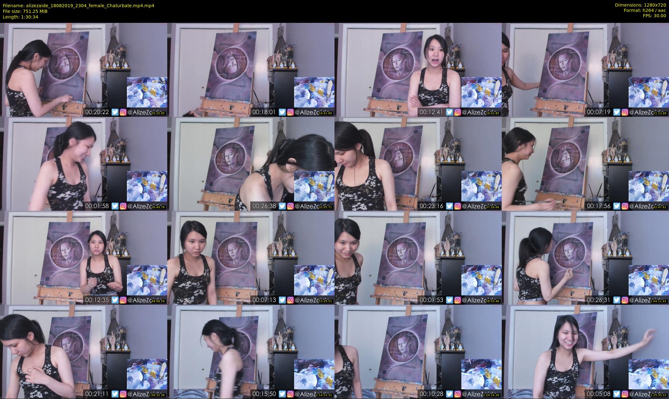 alizezaide — 91 minute Chaturbate female cam show recording, 720p, Aug 18, 2019