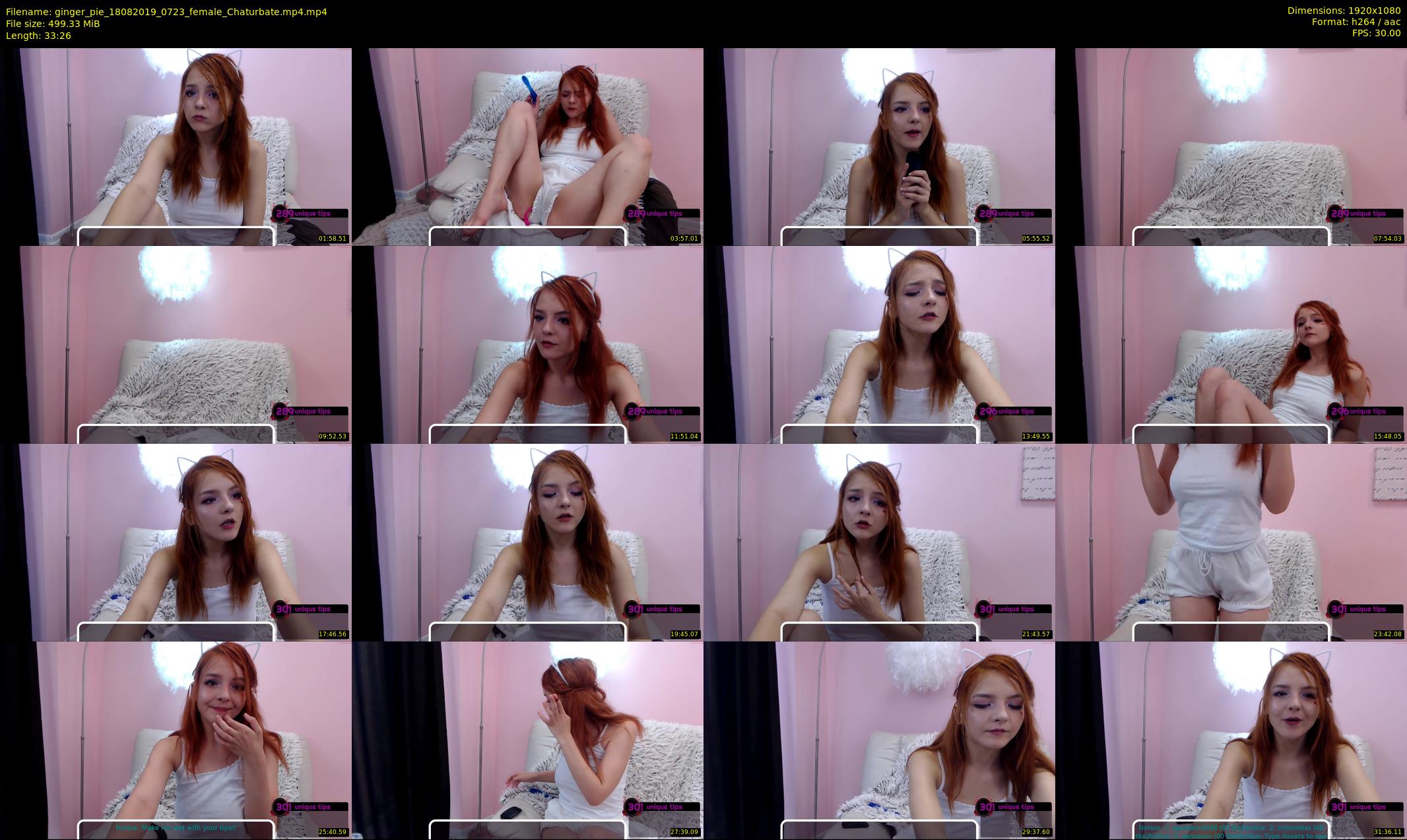 ginger_pie — 34 minute Chaturbate female cam show recording, 1080p, Aug 18, 2019