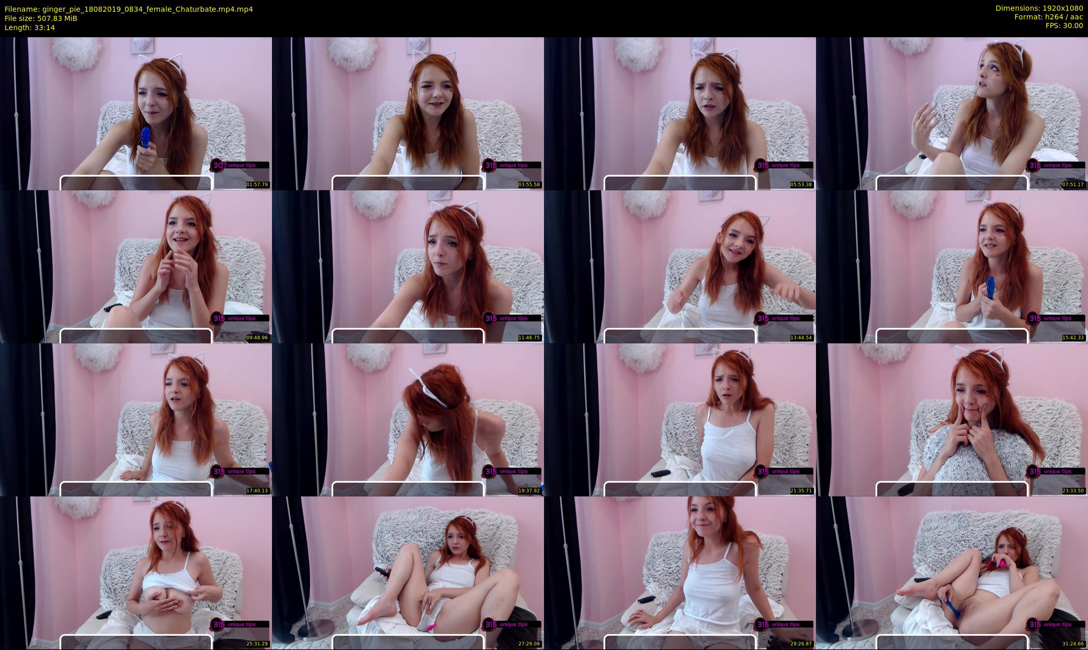 ginger_pie — 34 minute Chaturbate female cam show recording, 1080p, Aug 18, 2019