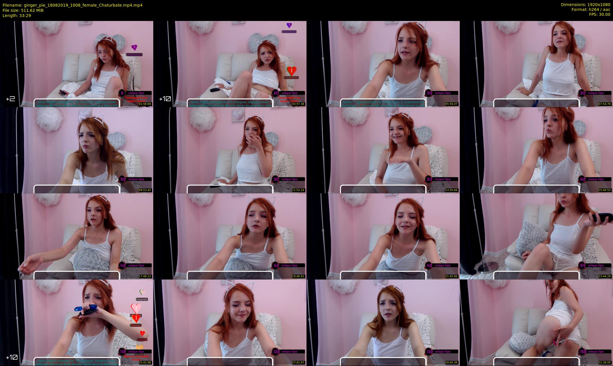 ginger_pie — 34 minute Chaturbate female cam show recording, 1080p, Aug 18, 2019