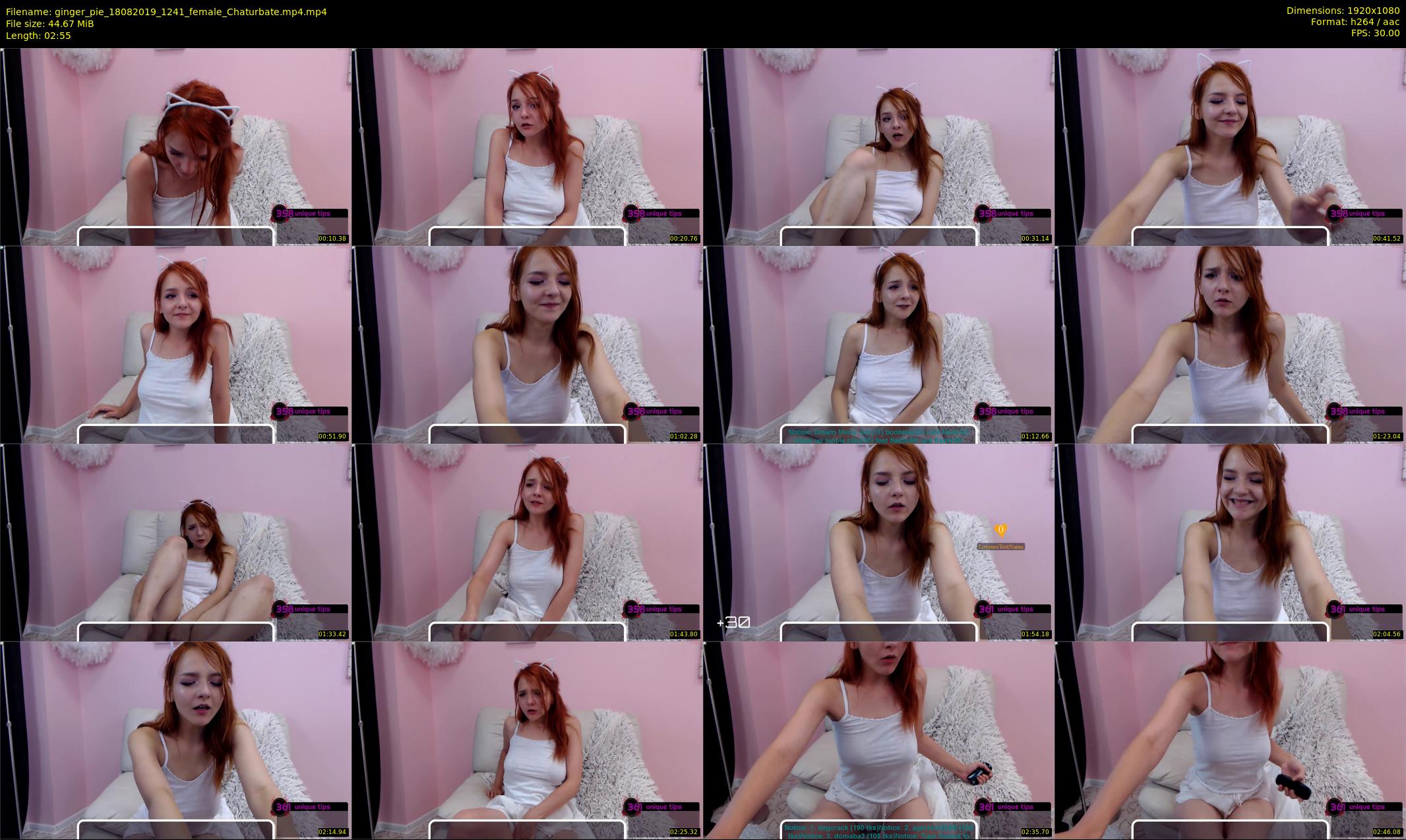 ginger_pie — 3 minute Chaturbate female cam show recording, 1080p, Aug 18, 2019