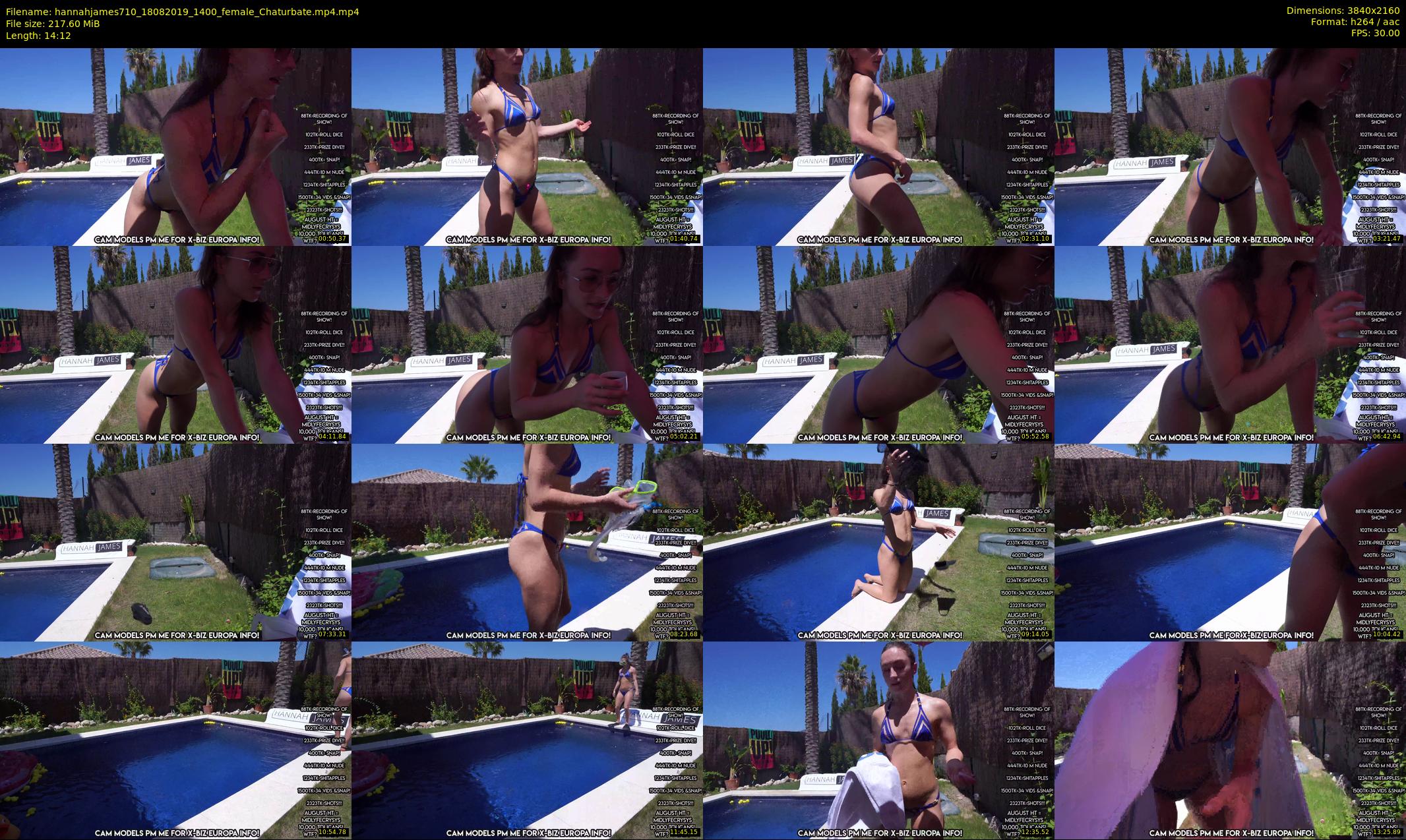 hannahjames710 — 15 minute Chaturbate female cam show recording, 4K, Aug 18, 2019
