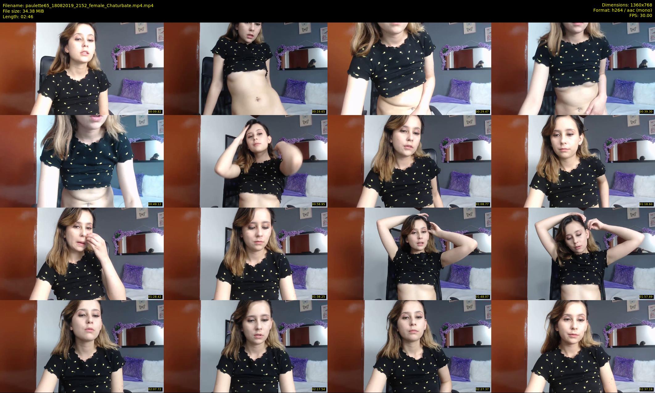 paulette65 — 3 minute Chaturbate female cam show recording, 720p, Aug 18, 2019
