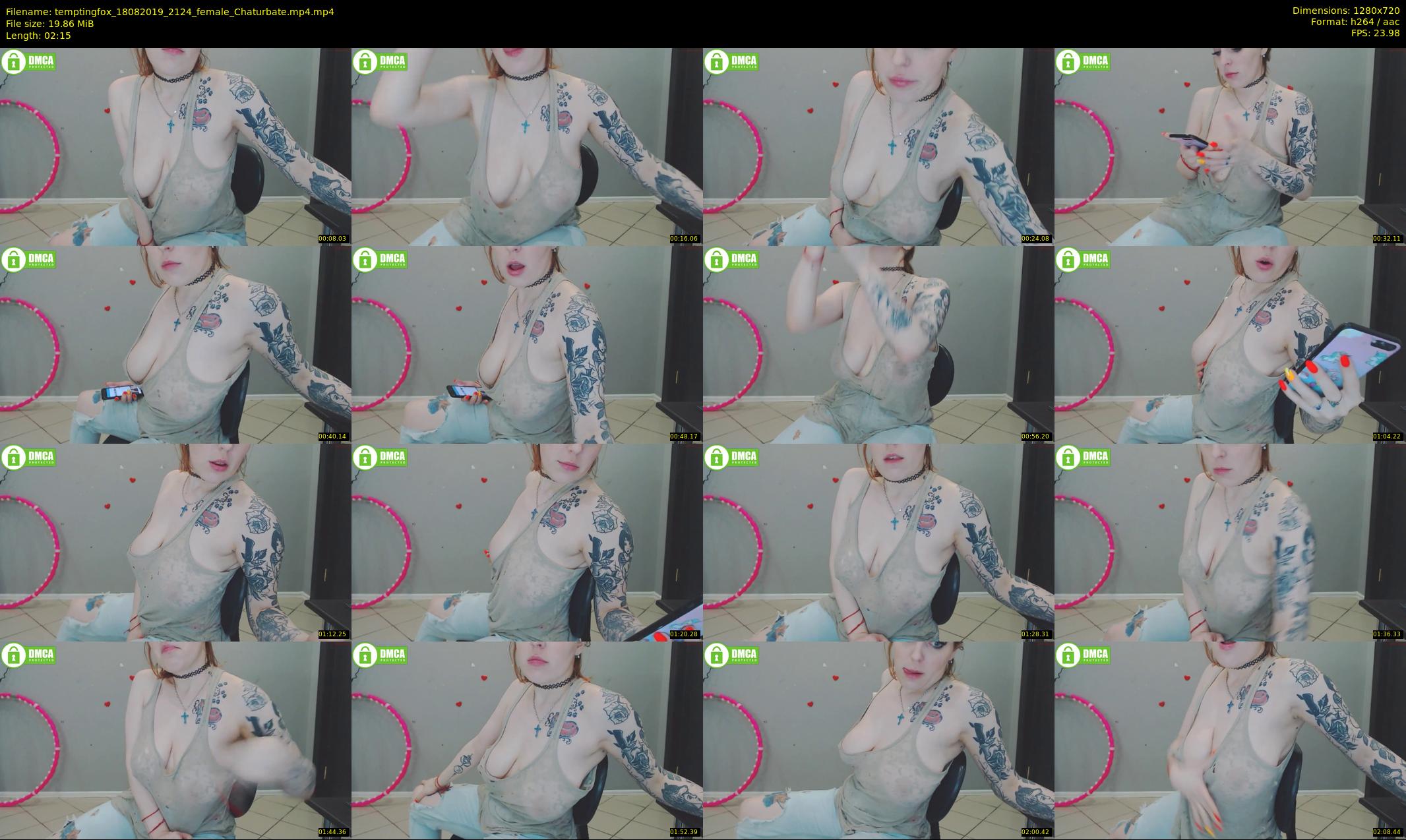 temptingfox — 3 minute Chaturbate female cam show recording, 720p, Aug 18, 2019