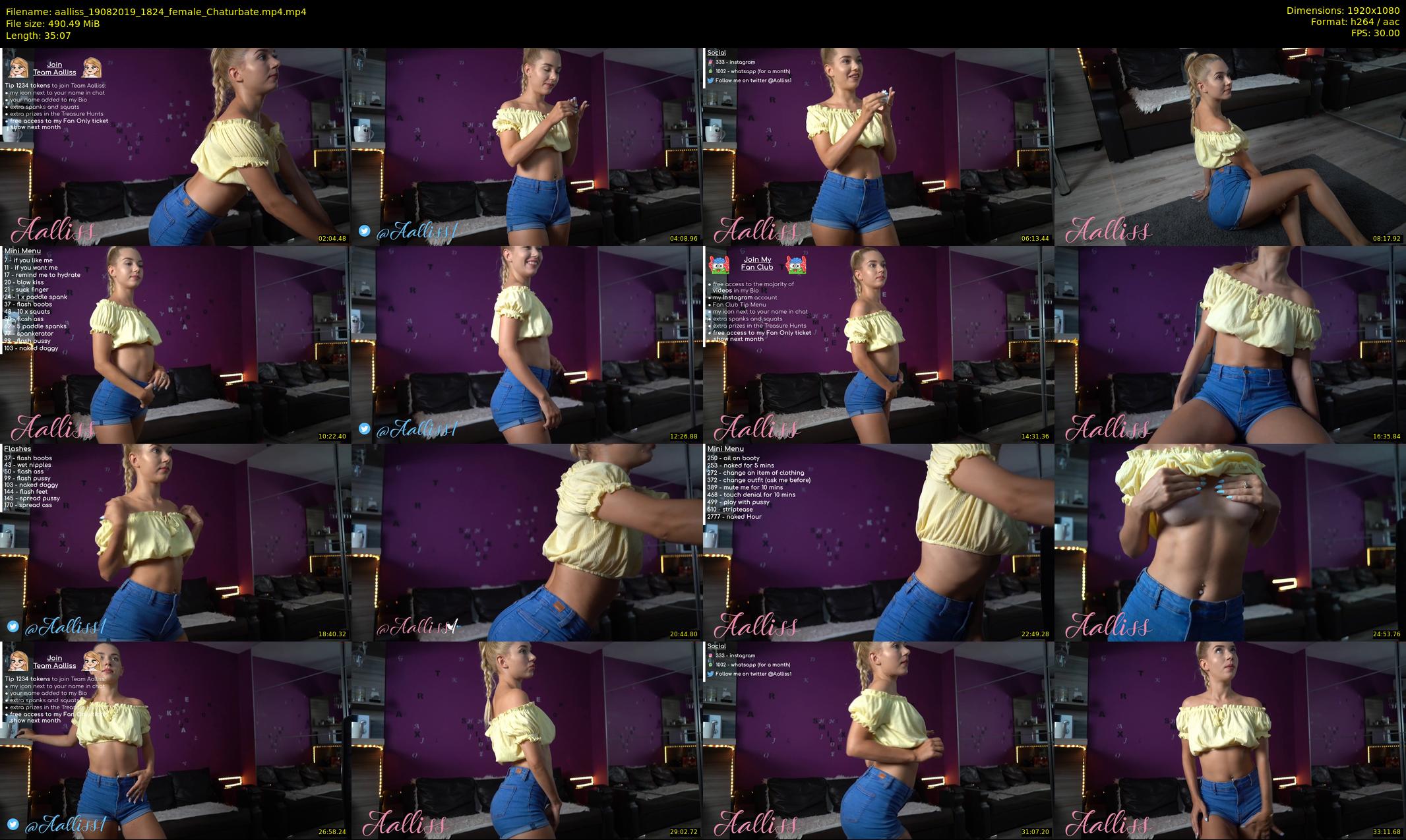 aalliss — 36 minute Chaturbate female cam show recording, 1080p, Aug 19, 2019