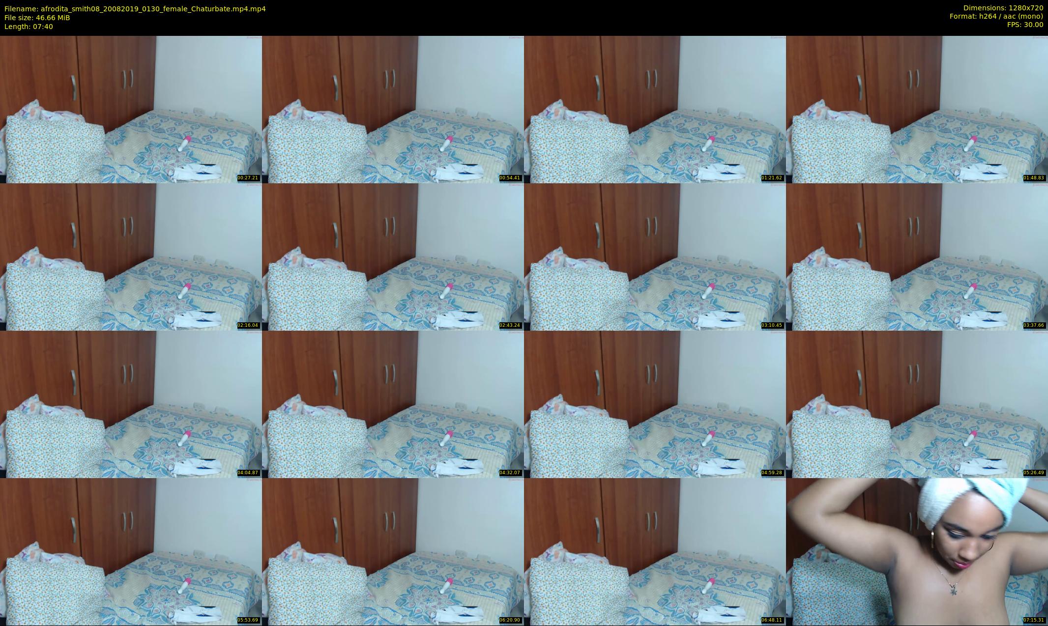 afrodita_smith08 — 8 minute Chaturbate female cam show recording, 720p, Aug 20, 2019
