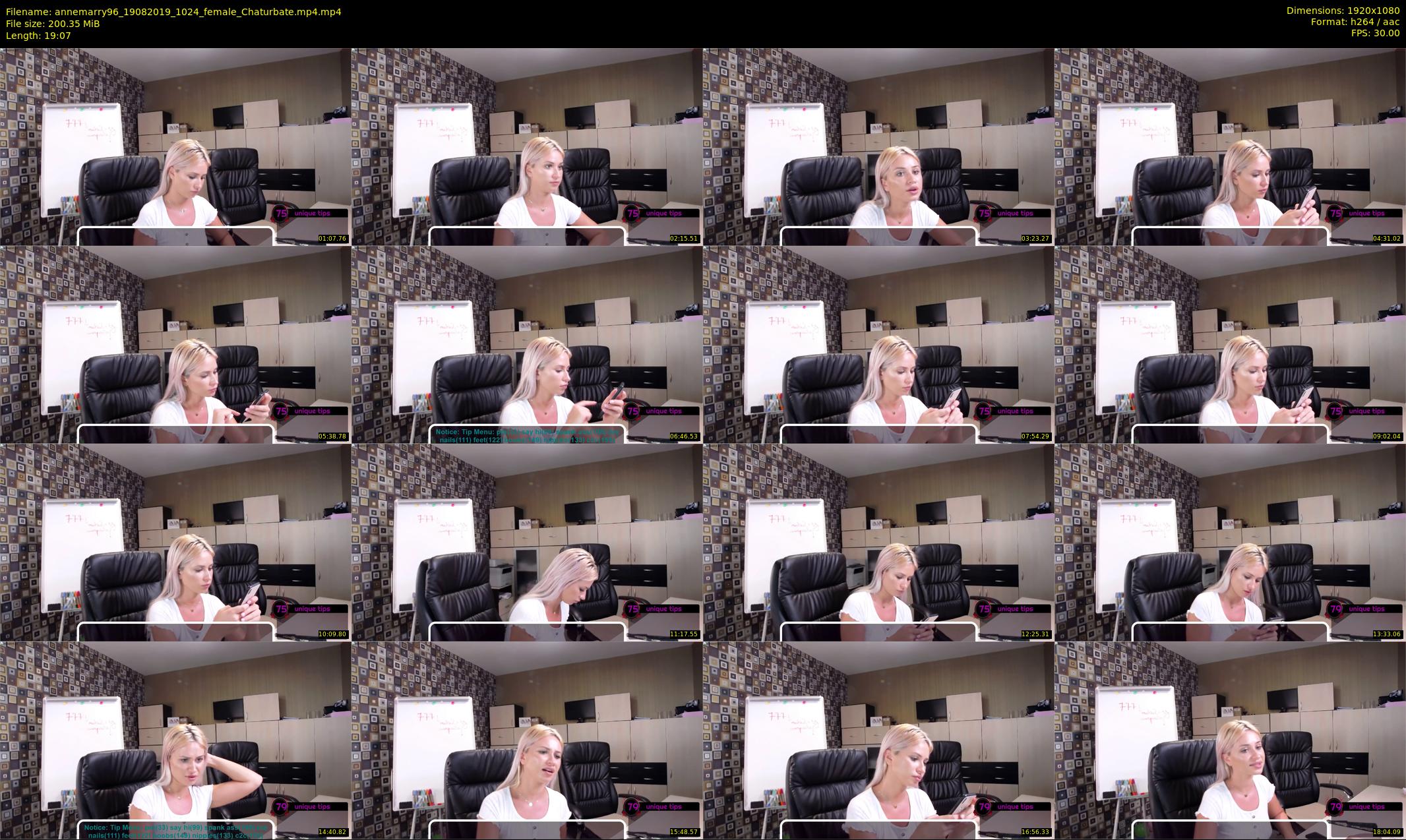 annemarry96 — 20 minute Chaturbate female cam show recording, 1080p, Aug 19, 2019