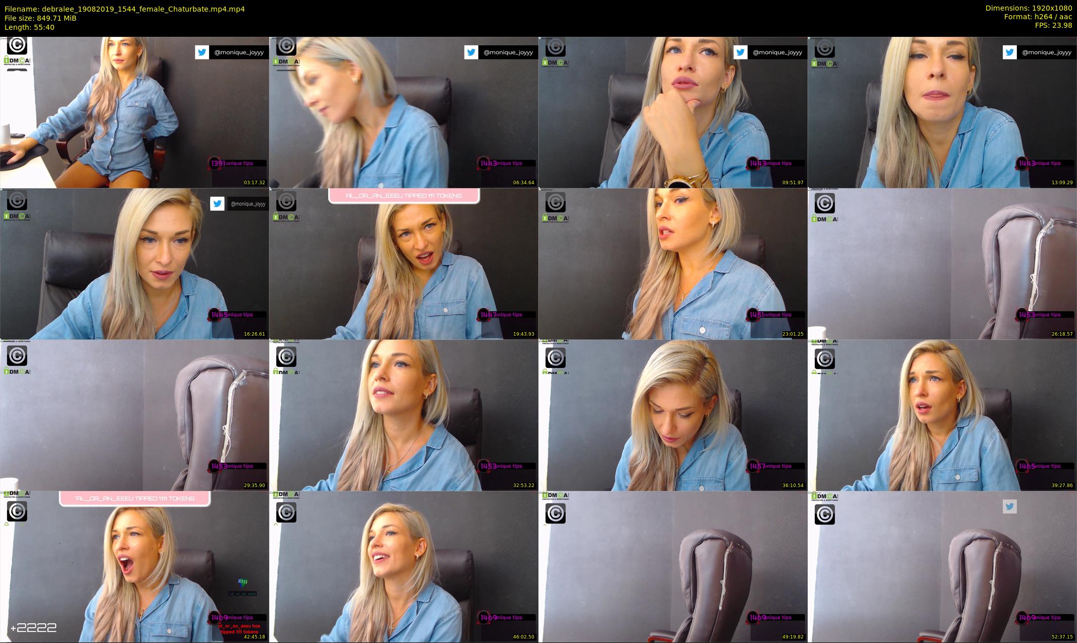 debralee — 56 minute Chaturbate female cam show recording, 1080p, Aug 19, 2019