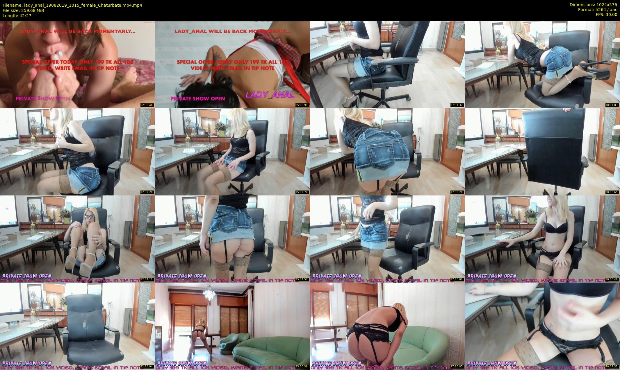 lady_anal — 43 minute Chaturbate female cam show recording, 480p, Aug 19, 2019