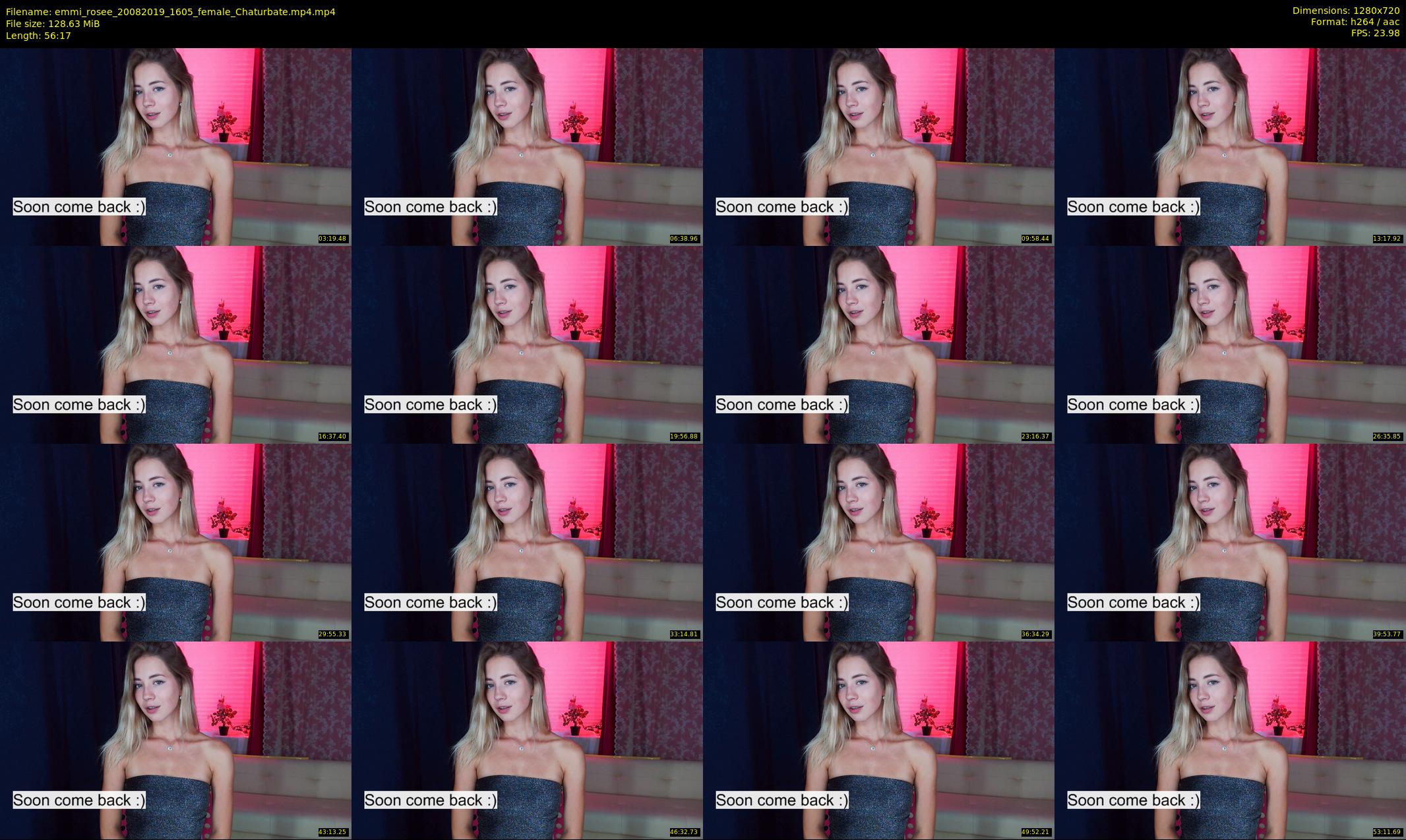 emmi_rosee — 57 minute Chaturbate female cam show recording, 720p, Aug 20, 2019