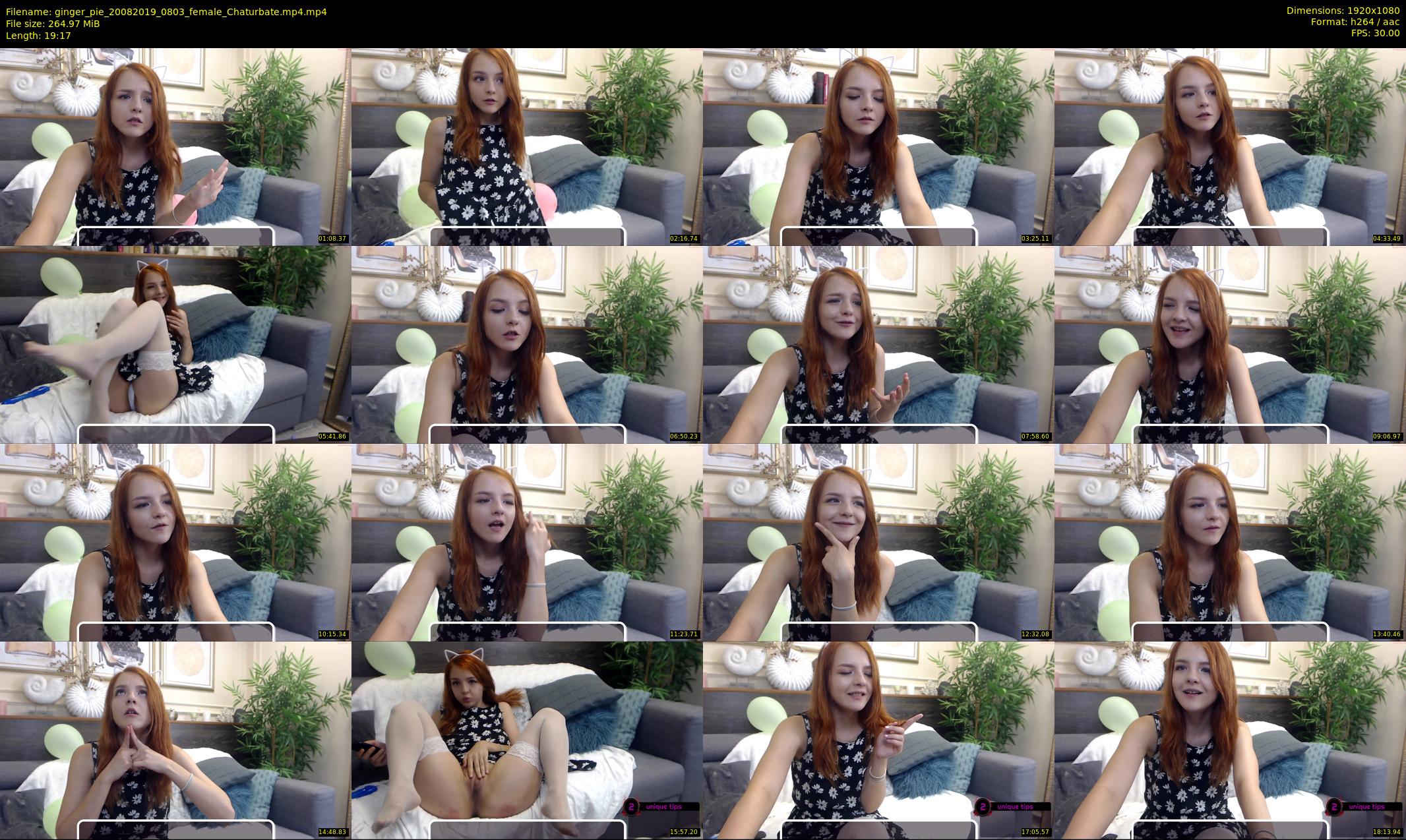 ginger_pie — 20 minute Chaturbate female cam show recording, 1080p, Aug 20, 2019