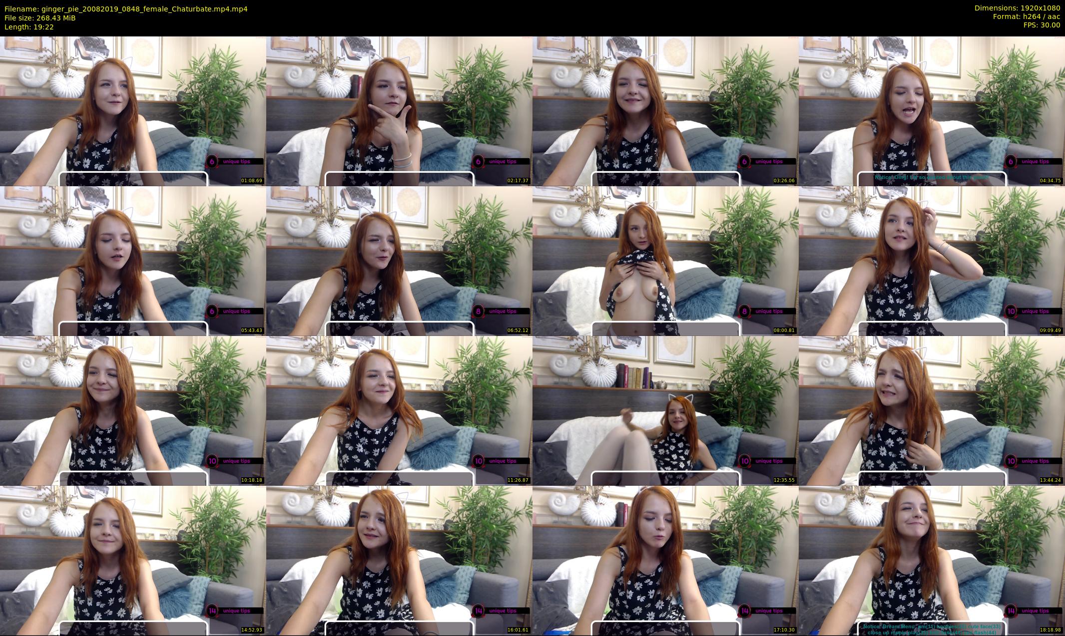 ginger_pie — 20 minute Chaturbate female cam show recording, 1080p, Aug 20, 2019