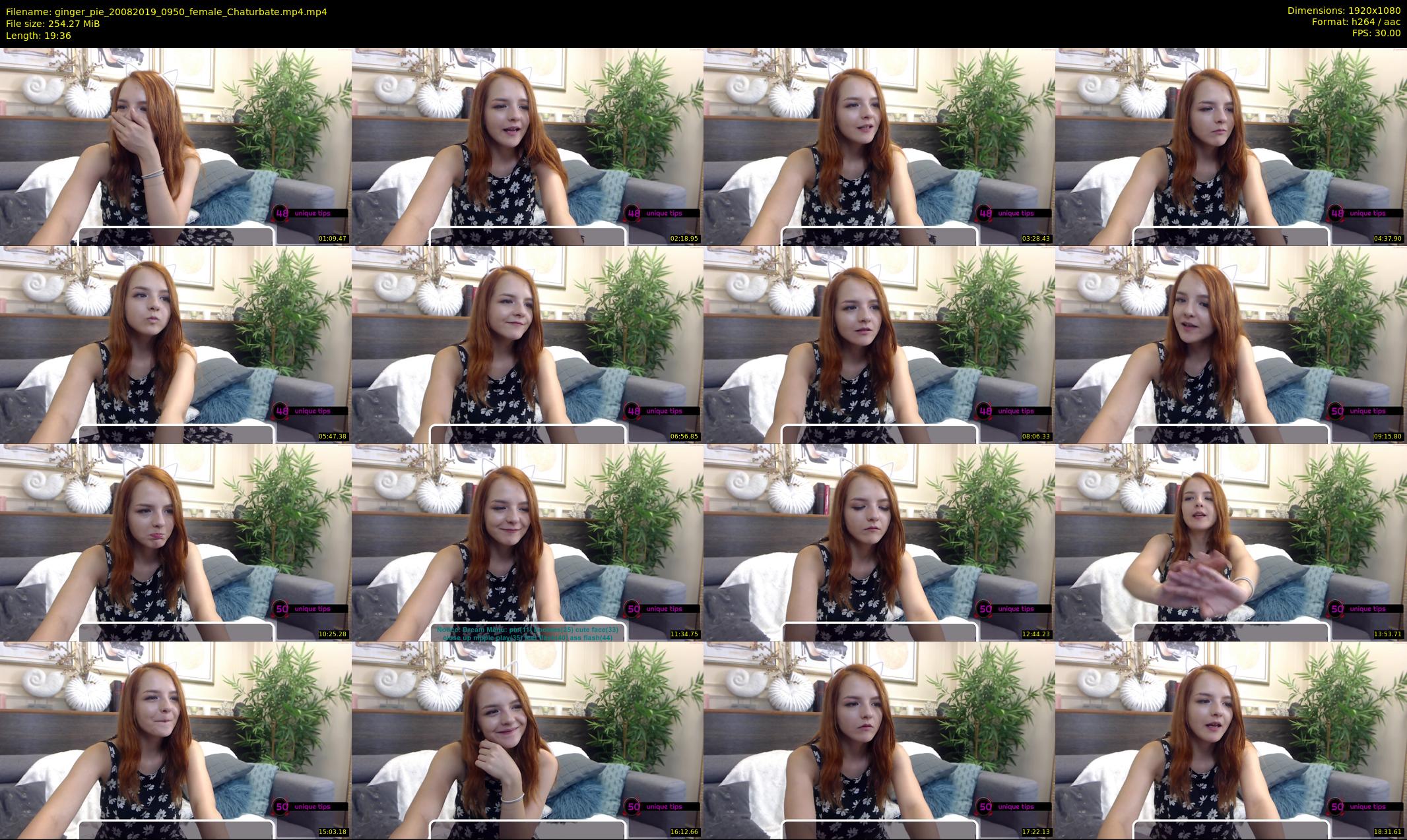 ginger_pie — 20 minute Chaturbate female cam show recording, 1080p, Aug 20, 2019