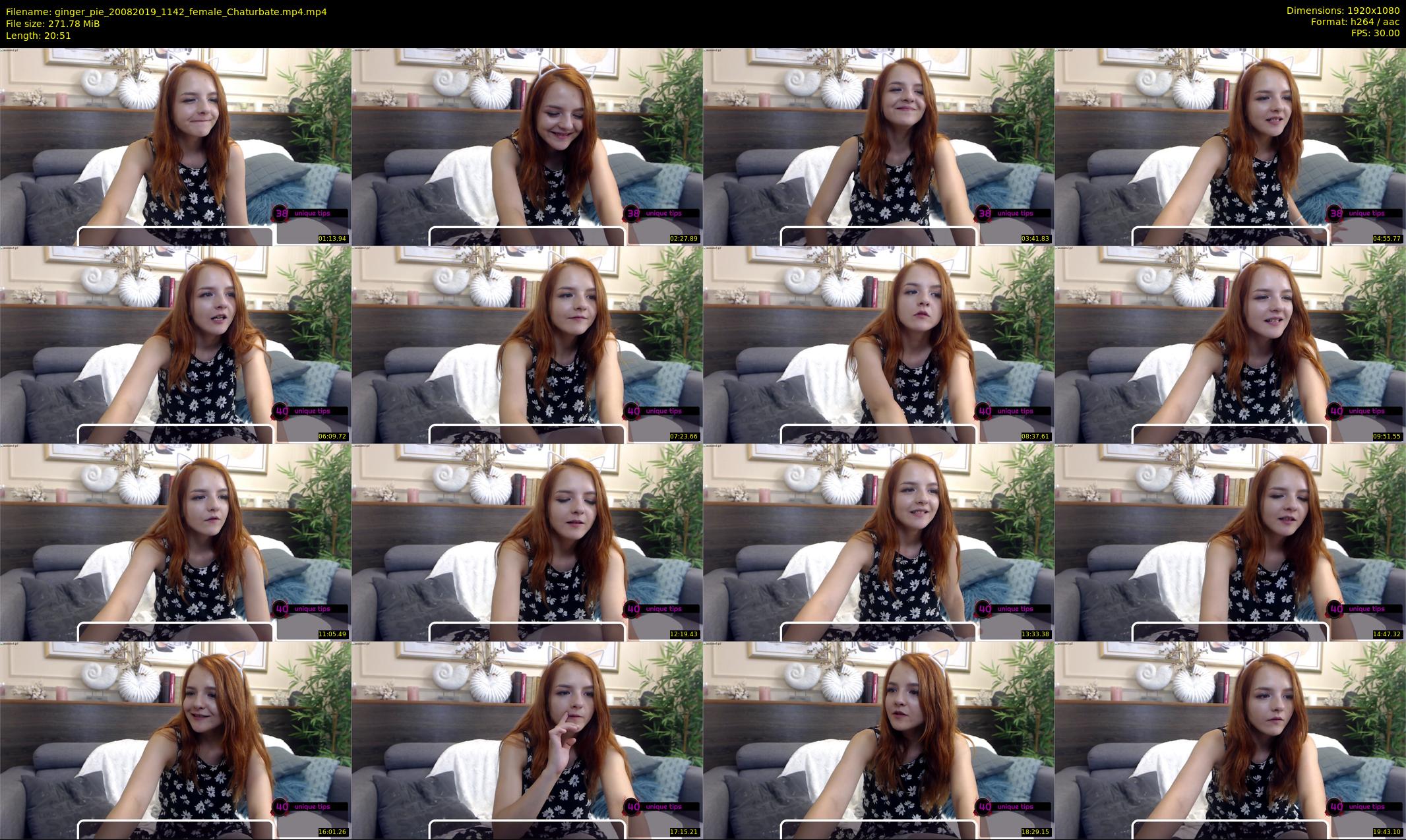 ginger_pie — 21 minute Chaturbate female cam show recording, 1080p, Aug 20, 2019