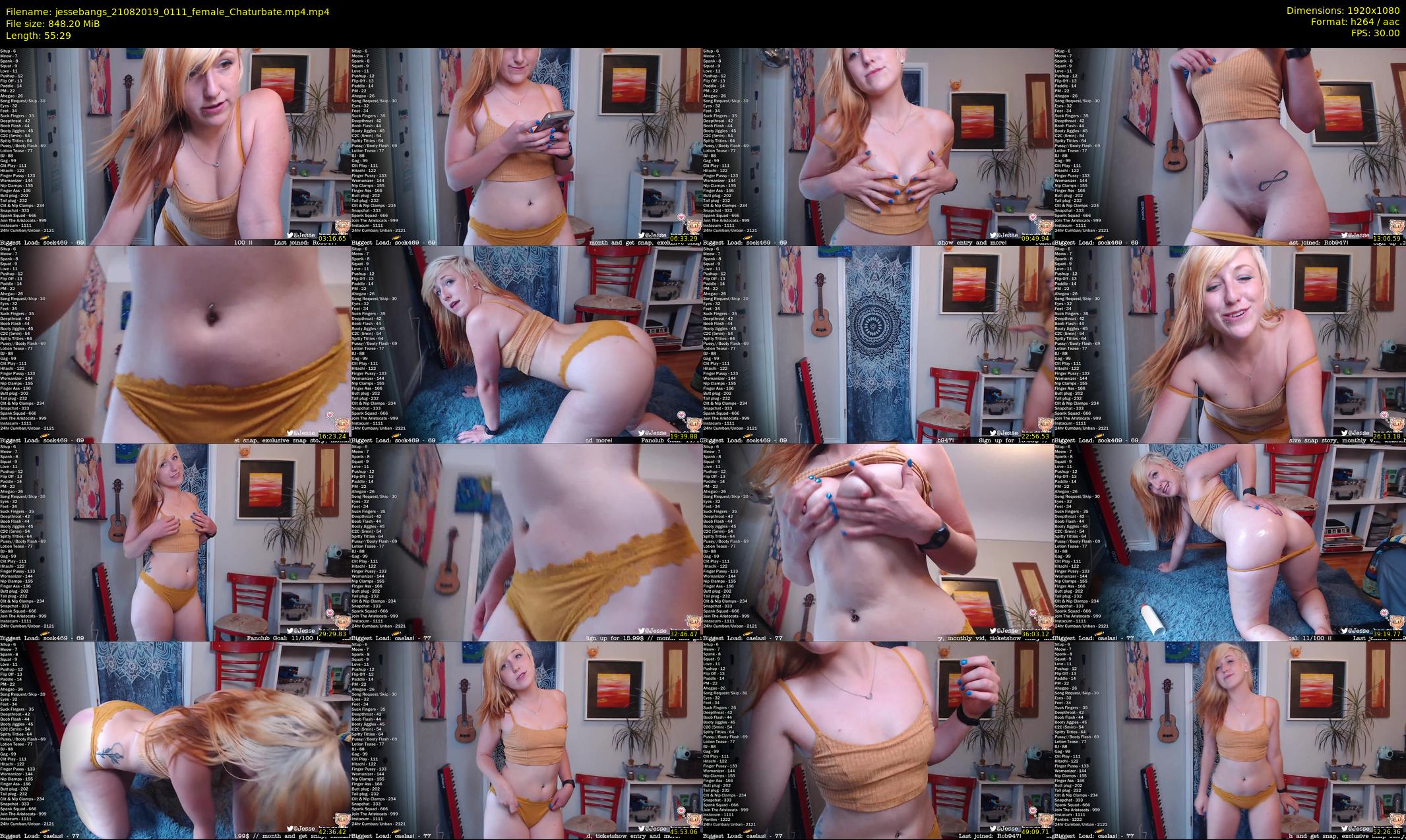 jessebangs — 56 minute Chaturbate female cam show recording, 1080p, Aug 21, 2019