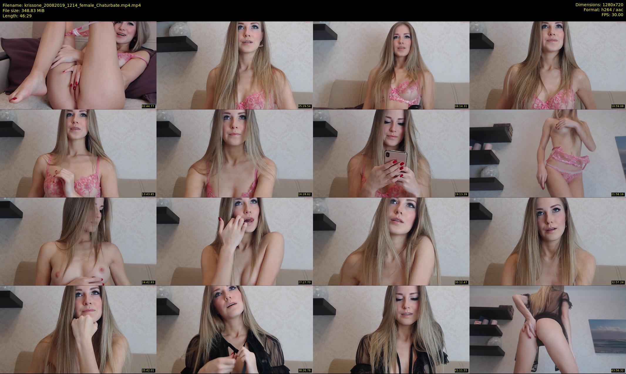krissone — 47 minute Chaturbate female cam show recording, 720p, Aug 20, 2019