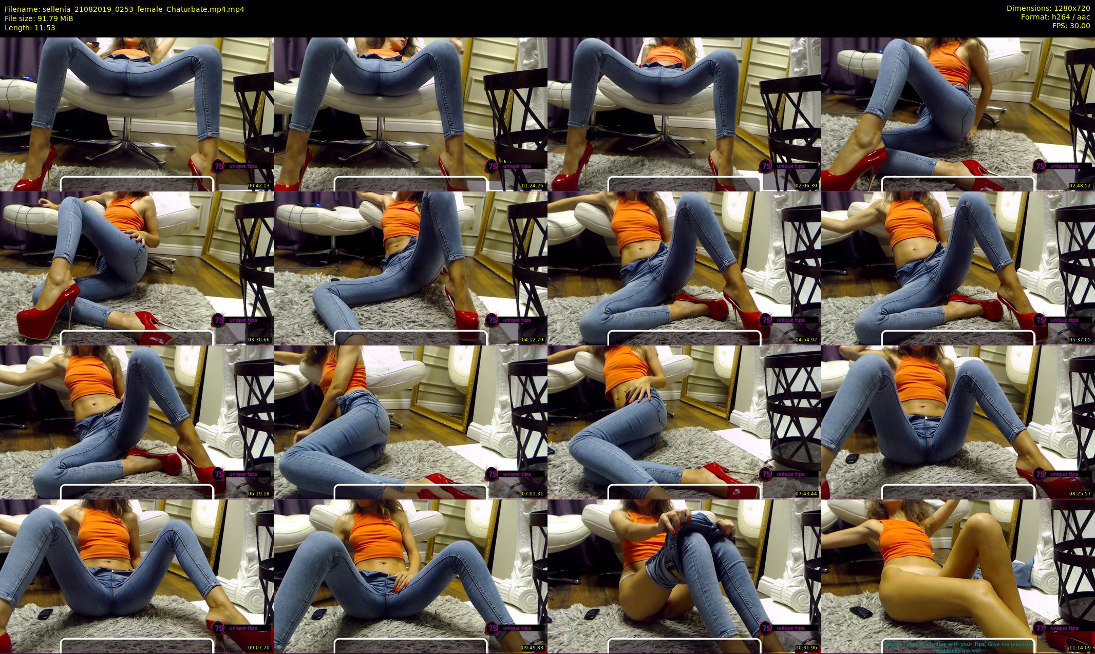 sellenia — 12 minute Chaturbate female cam show recording, 720p, Aug 21, 2019