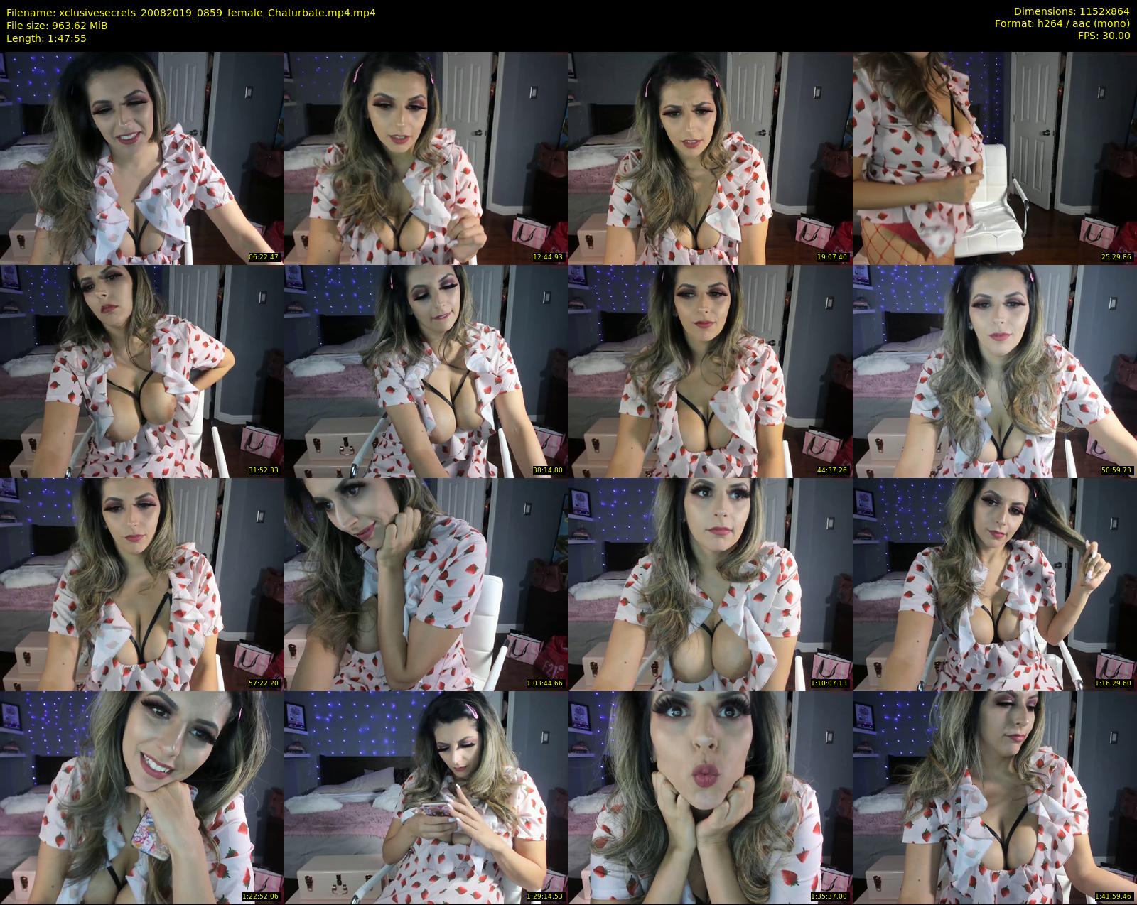 xclusivesecrets — 108 minute Chaturbate female cam show recording, 720p, Aug 20, 2019