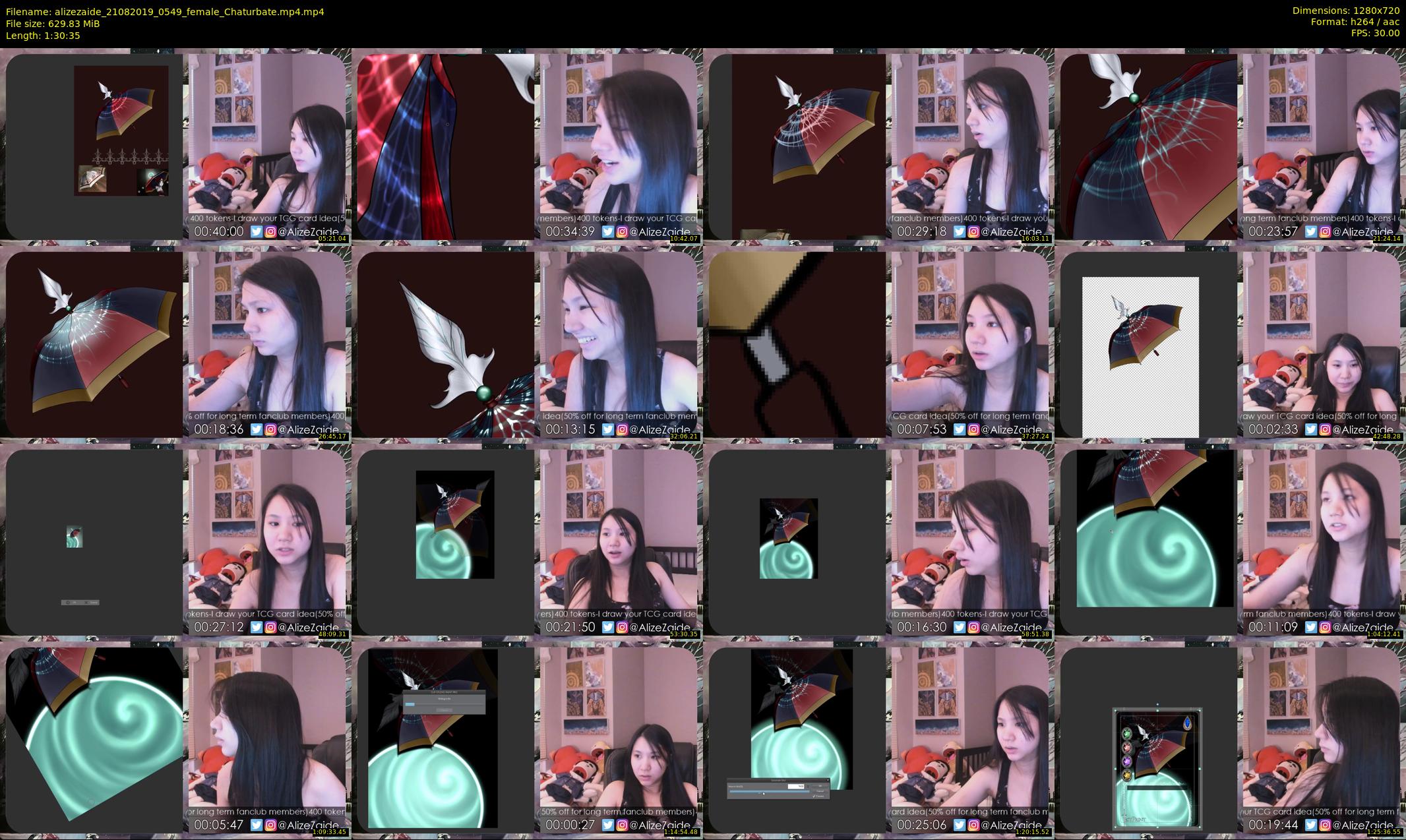 alizezaide — 91 minute Chaturbate female cam show recording, 720p, Aug 21, 2019