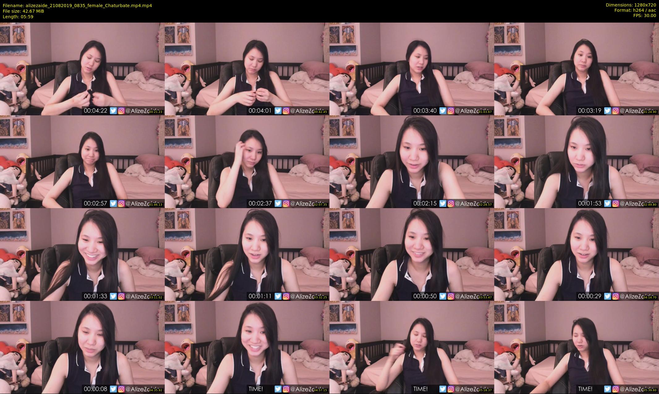 alizezaide — 6 minute Chaturbate female cam show recording, 720p, Aug 21, 2019