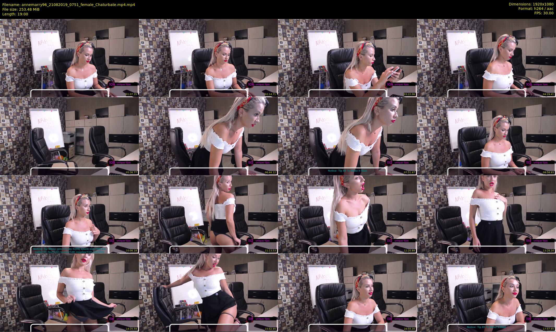 annemarry96 — 19 minute Chaturbate female cam show recording, 1080p, Aug 21, 2019
