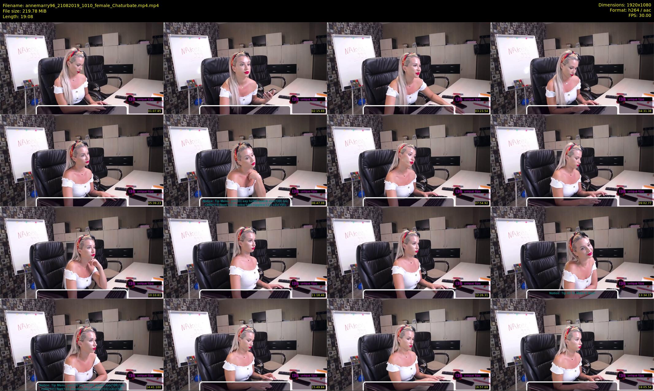 annemarry96 — 20 minute Chaturbate female cam show recording, 1080p, Aug 21, 2019