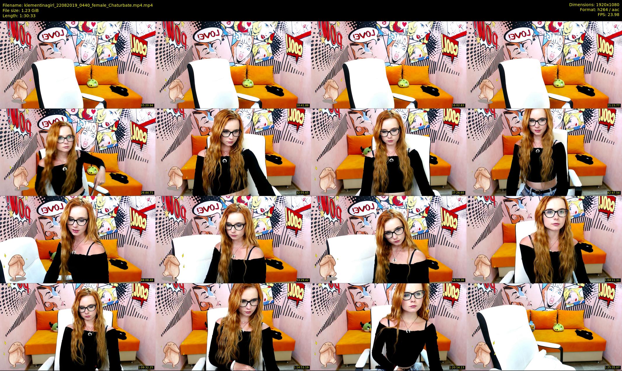 klementinagirl — 91 minute Chaturbate female cam show recording, 1080p, Aug 22, 2019