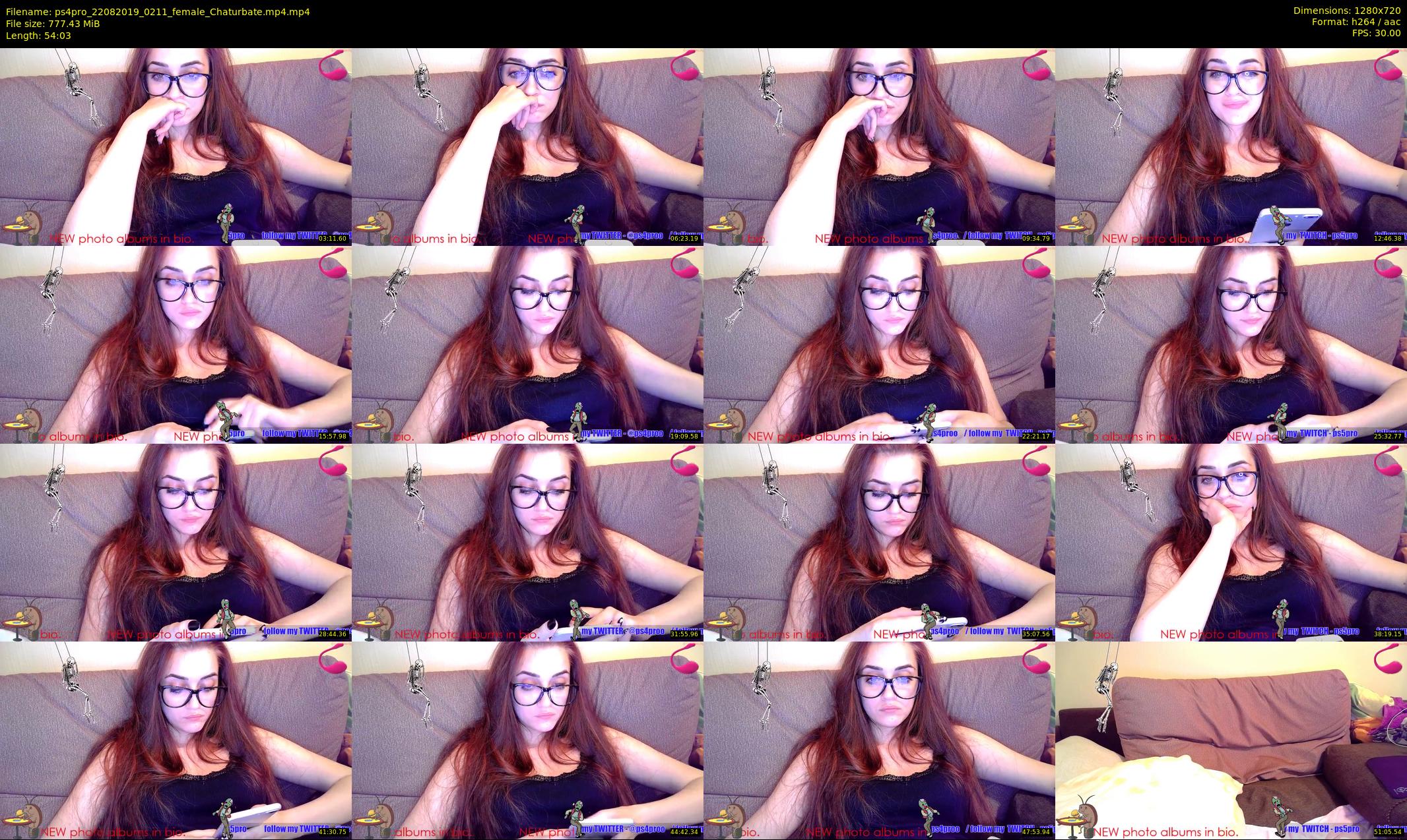 ps4pro — 55 minute Chaturbate female cam show recording, 720p, Aug 22, 2019