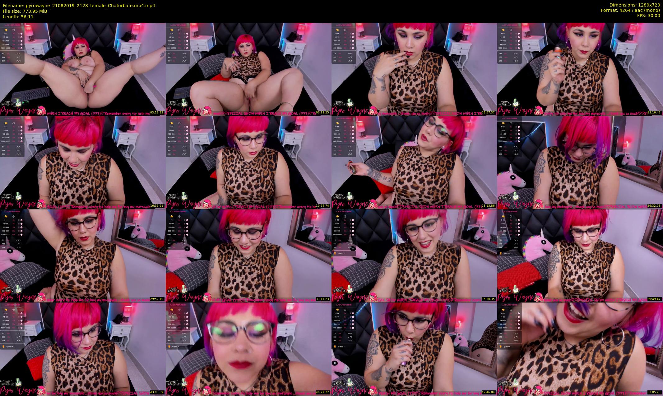pyrowayne — 57 minute Chaturbate female cam show recording, 720p, Aug 21, 2019