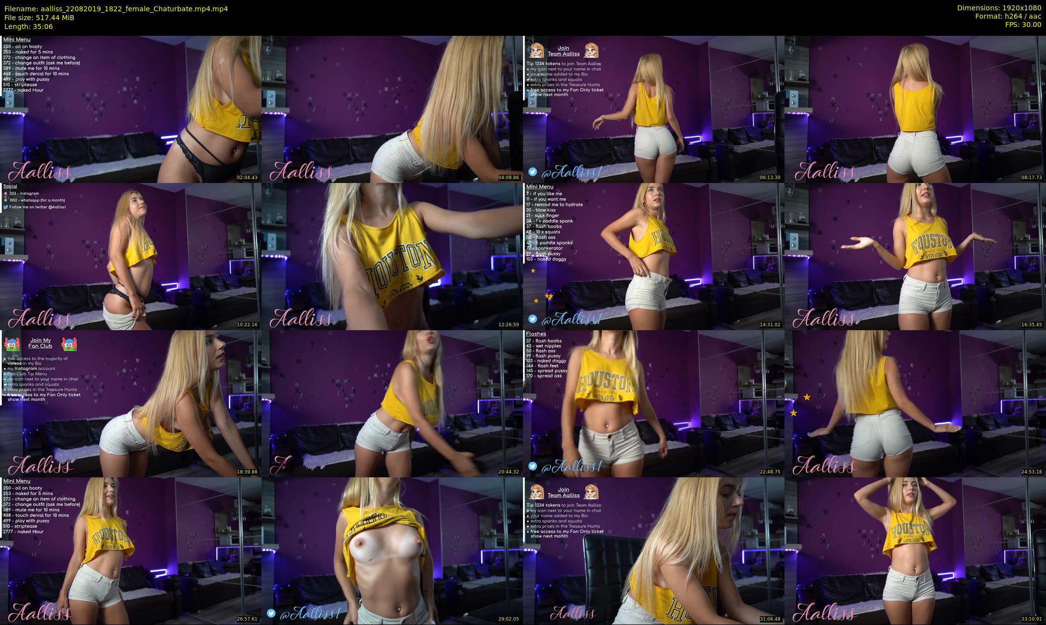 aalliss — 36 minute Chaturbate female cam show recording, 1080p, Aug 22, 2019