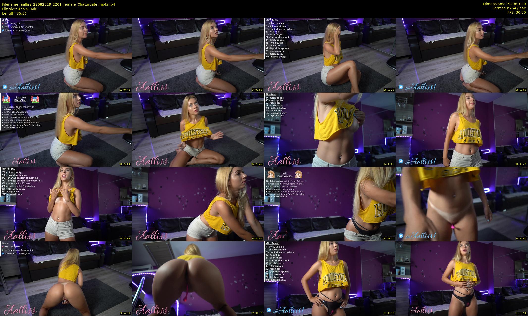 aalliss — 36 minute Chaturbate female cam show recording, 1080p, Aug 22, 2019