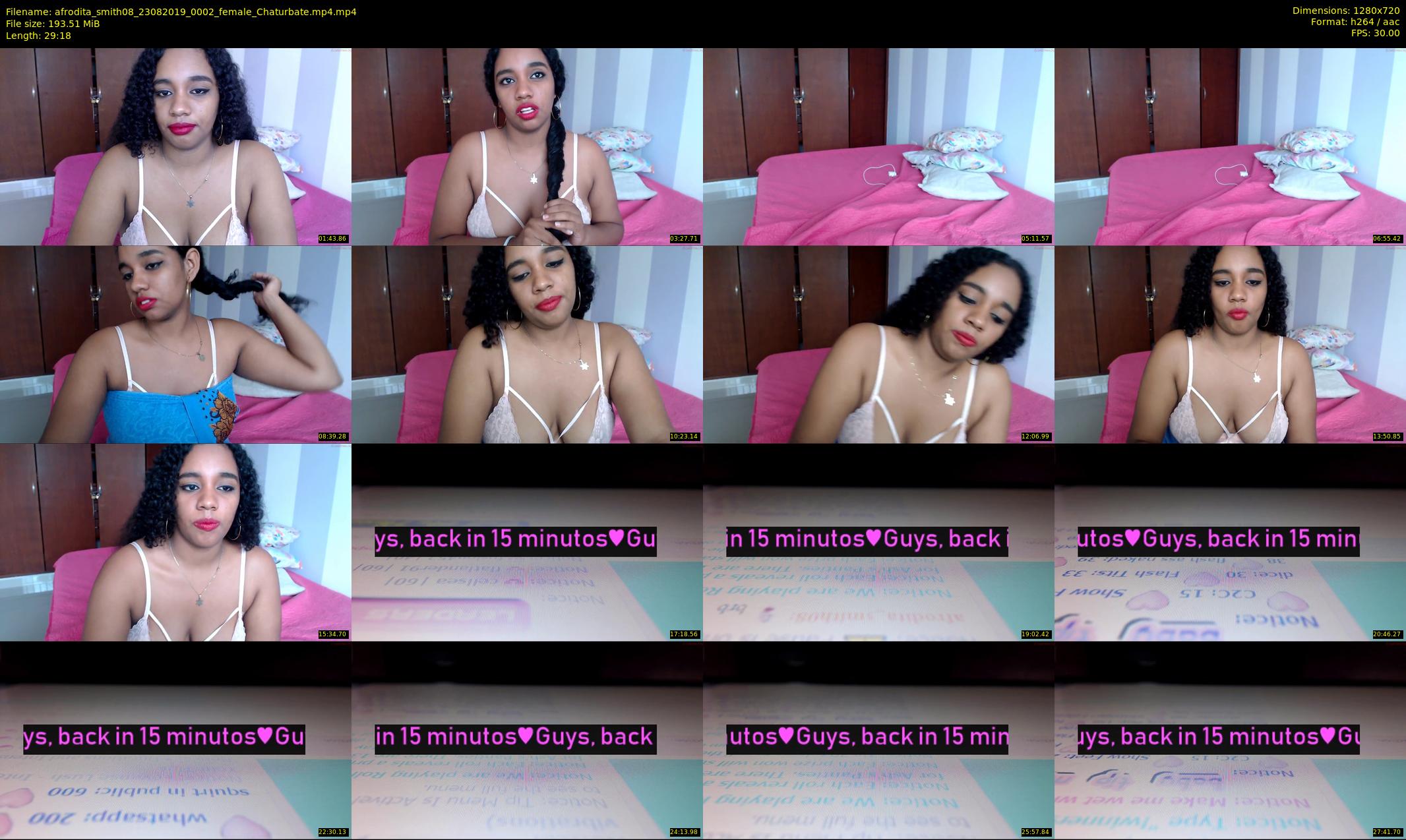 afrodita_smith08 — 30 minute Chaturbate female cam show recording, 720p, Aug 23, 2019