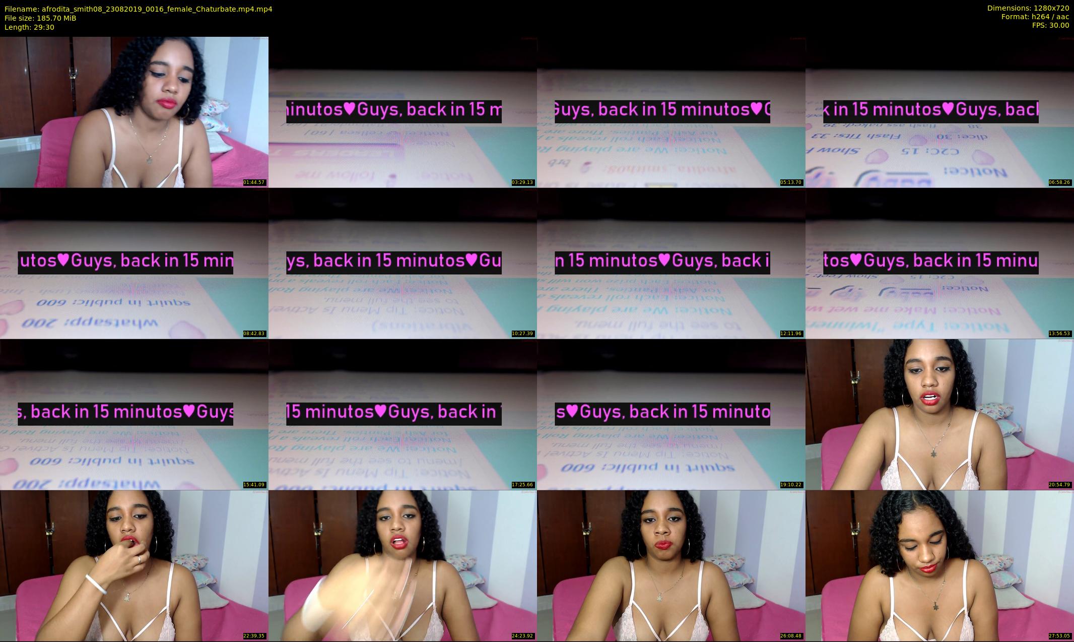 afrodita_smith08 — 30 minute Chaturbate female cam show recording, 720p, Aug 23, 2019