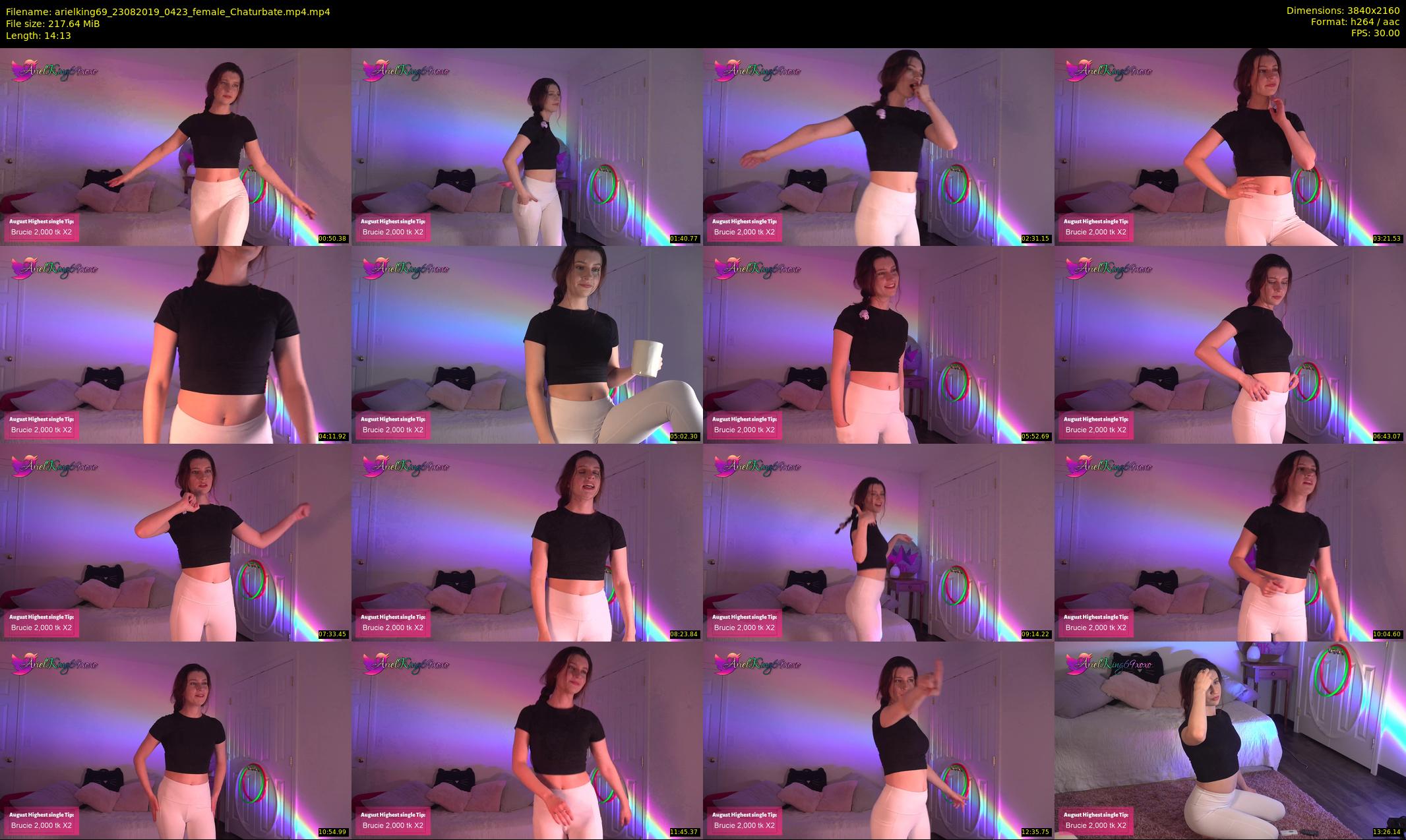arielking69 — 15 minute Chaturbate female cam show recording, 4K, Aug 23, 2019