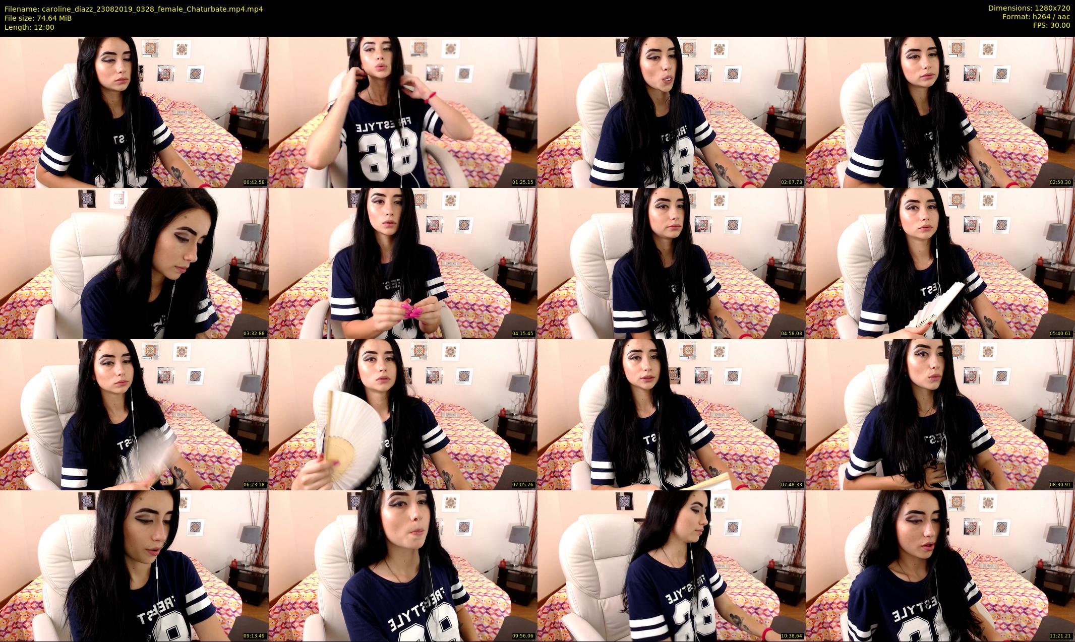 caroline_diazz — 12 minute Chaturbate female cam show recording, 720p, Aug 23, 2019