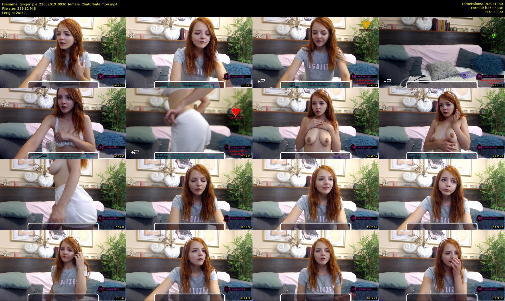 ginger_pie — 21 minute Chaturbate female cam show recording, 1080p, Aug 22, 2019