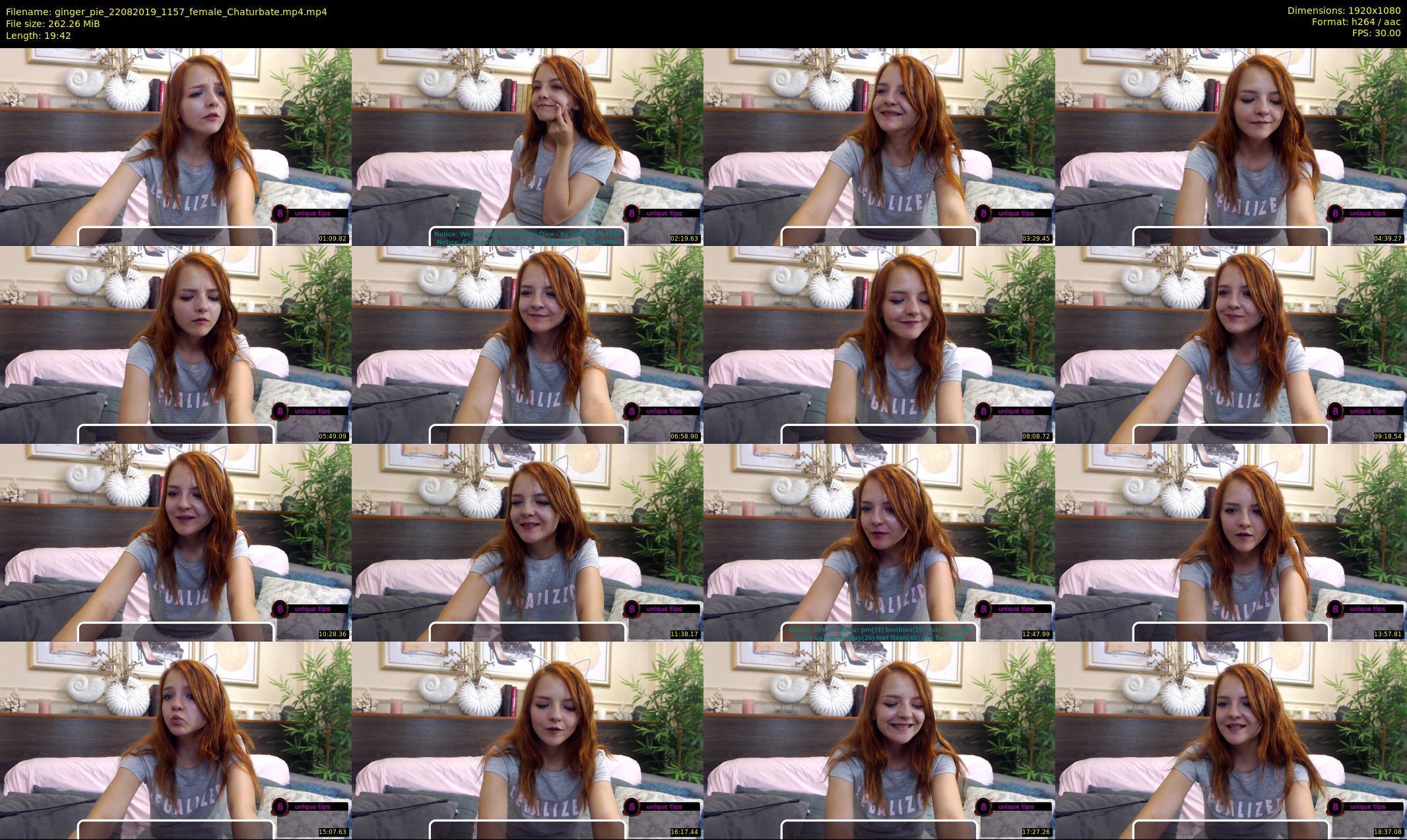 ginger_pie — 20 minute Chaturbate female cam show recording, 1080p, Aug 22, 2019