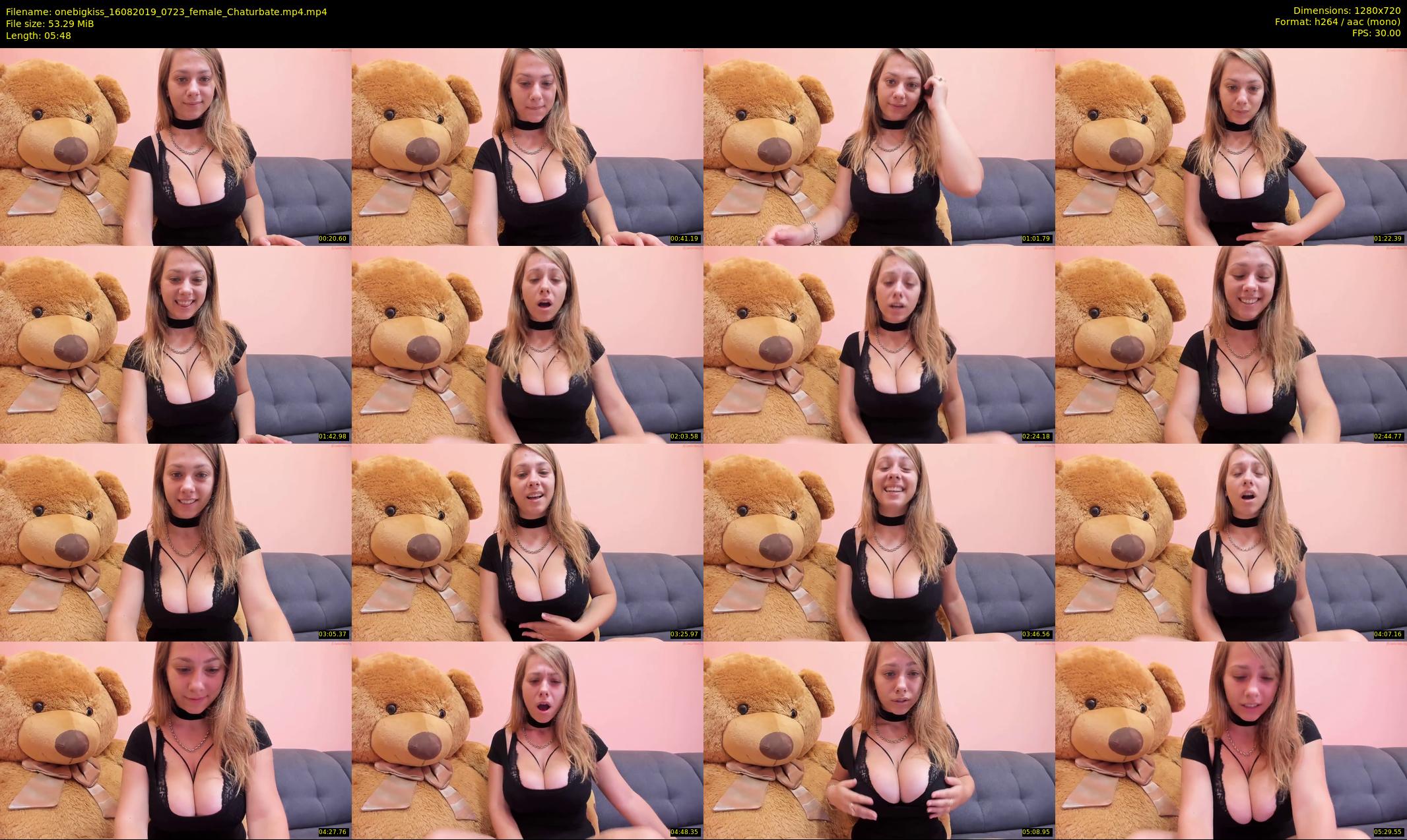 onebigkiss — 6 minute Chaturbate female cam show recording, 720p, Aug 16, 2019